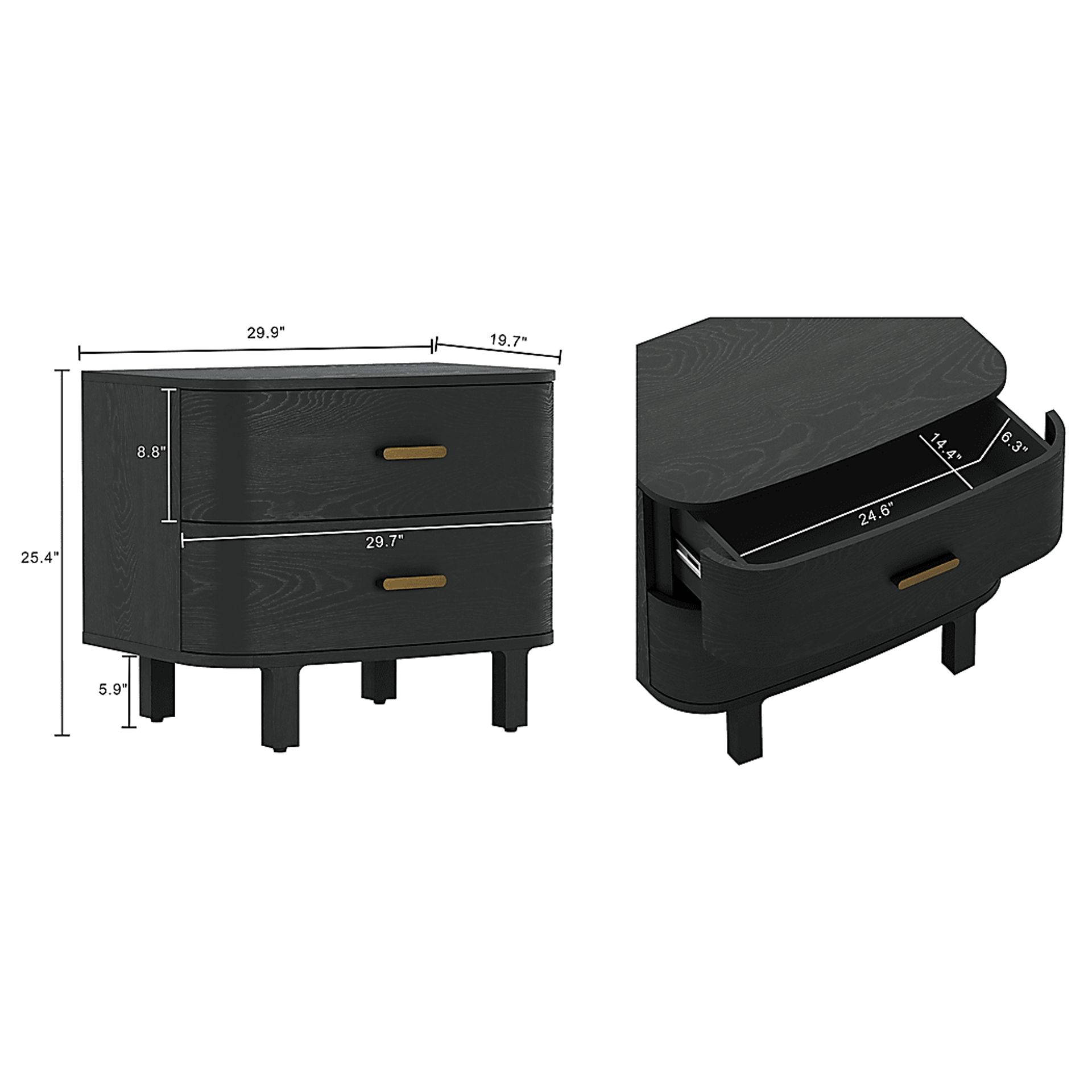 Tingi Black Nightstand - Image 4