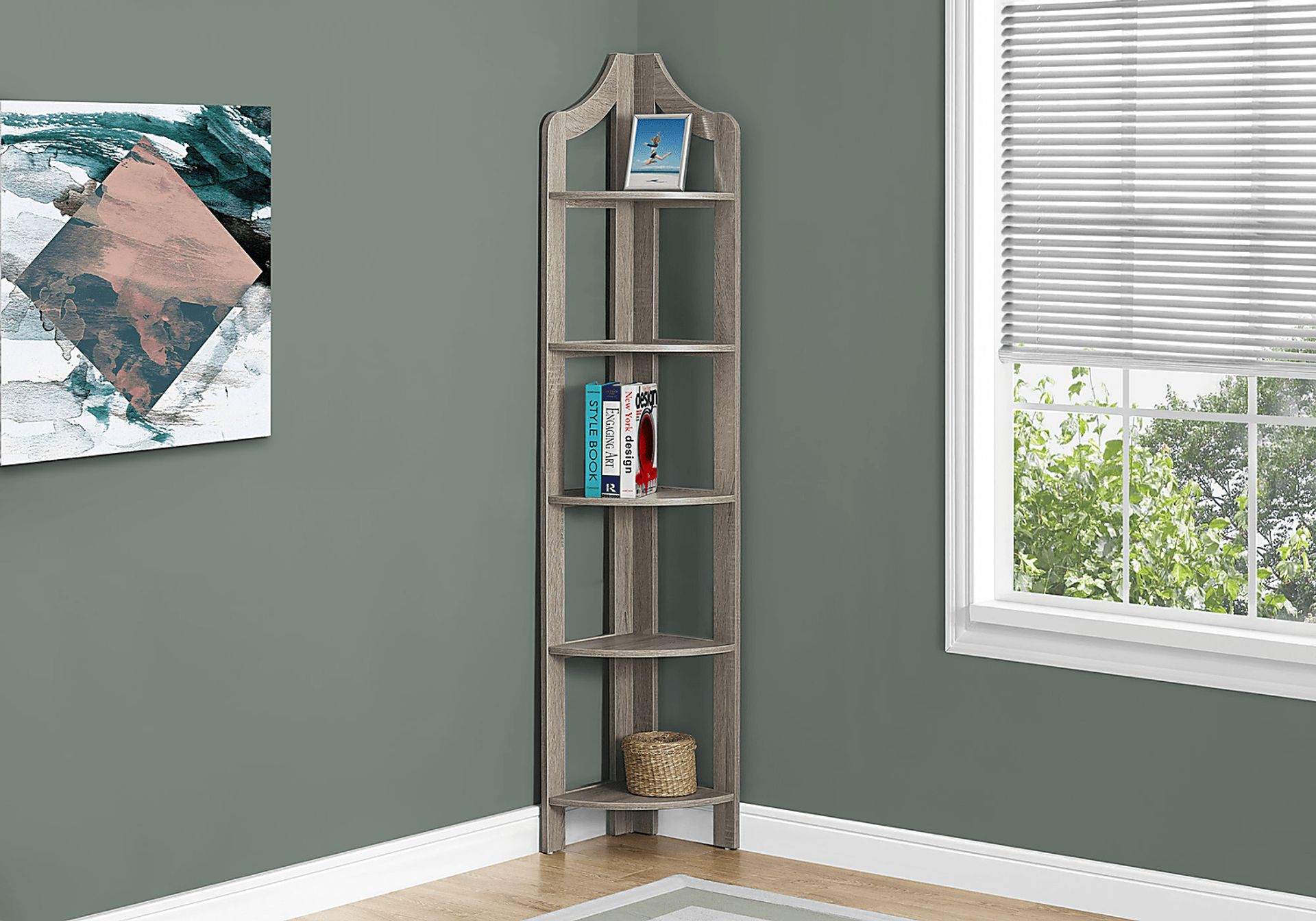 Tinita Taupe Bookcase - Image 2