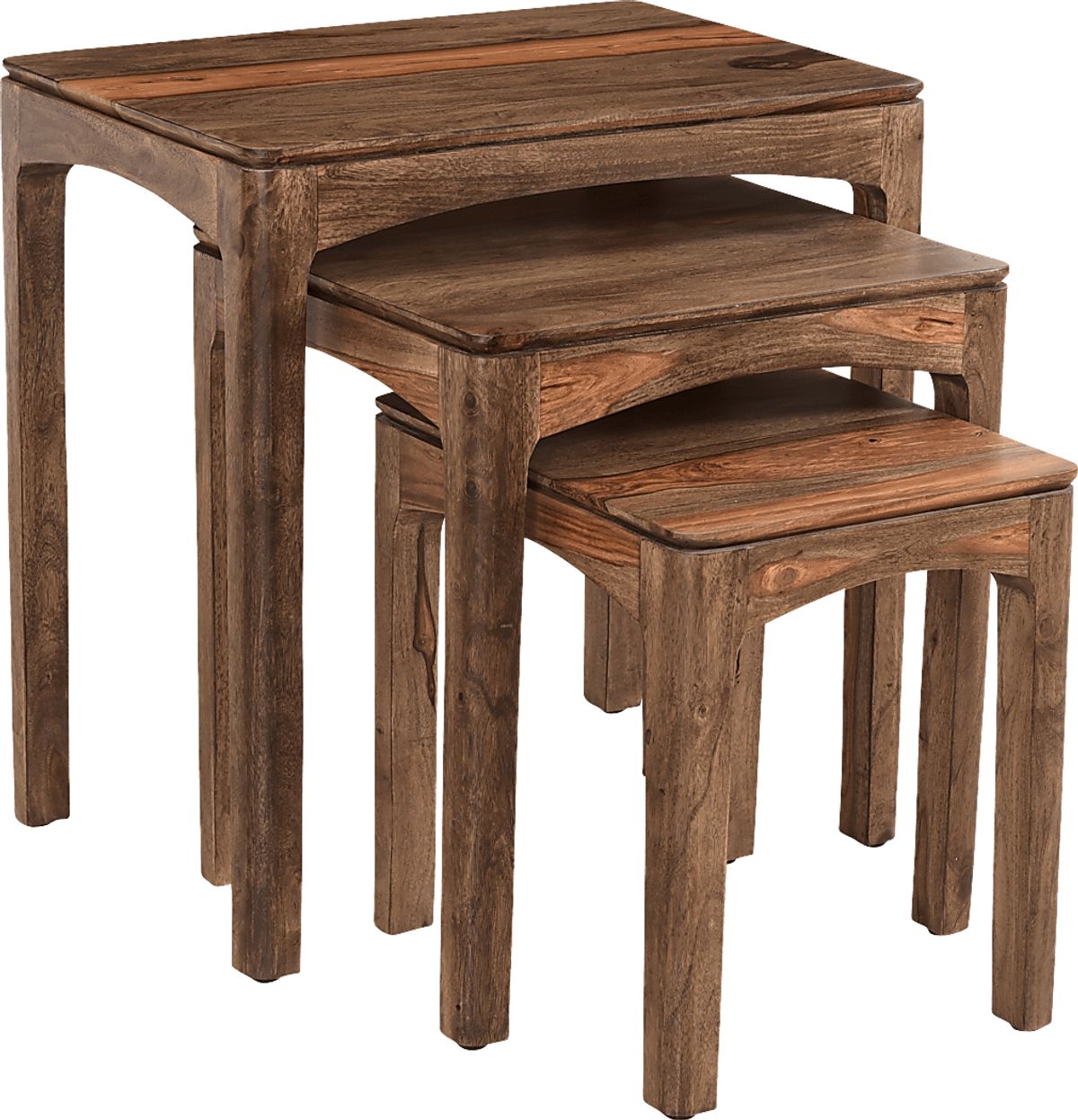 Tinmouth Brown Dark Wood Nesting Tables, Set Of 3 | Rooms to Go