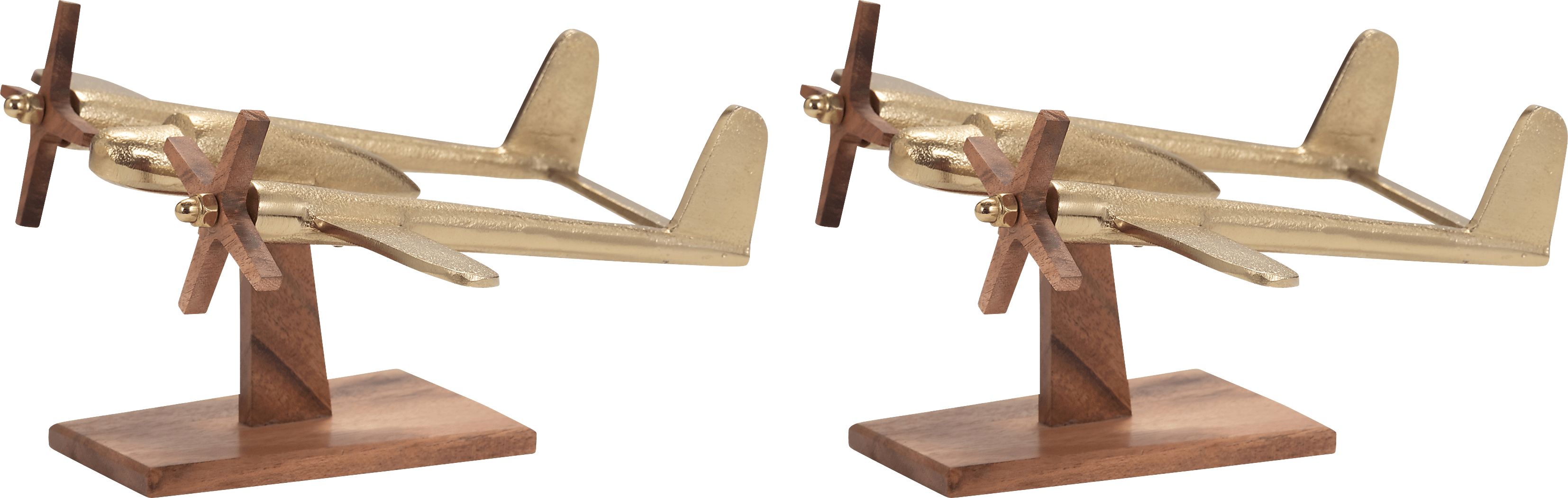 Tipperary Gold Airplane Sculpture, Set of 2