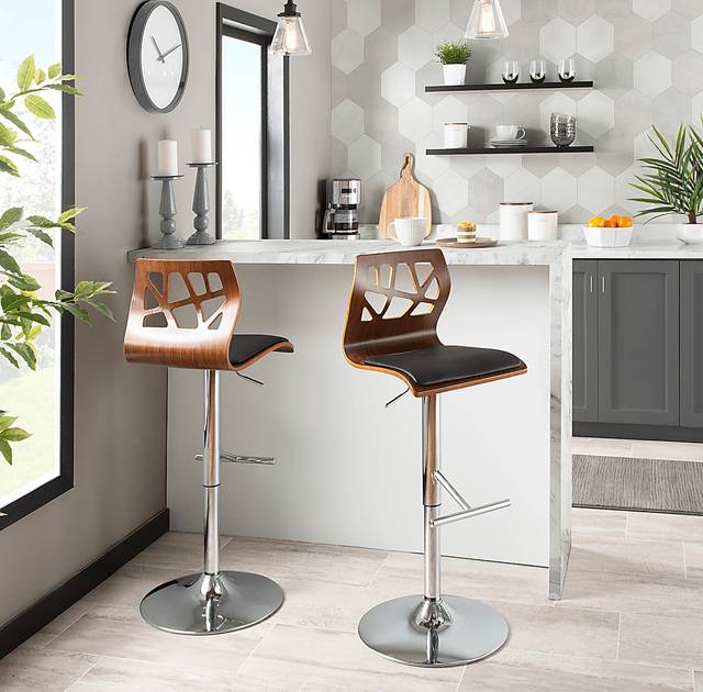 Tirrill Black Adjustable Barstool, Set of 2 - Thumbnail - Image 4