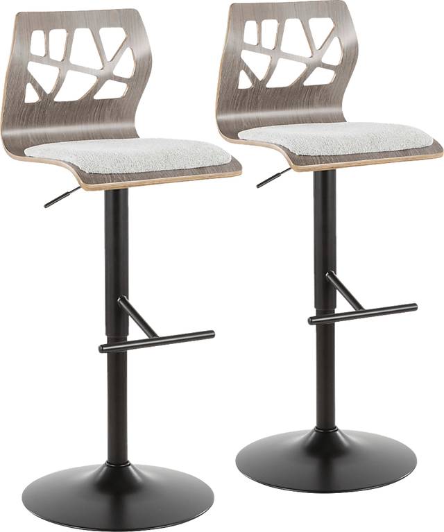 Tirrill Gray Adjustable Barstool, Set of 2 - Thumbnail - Image 1