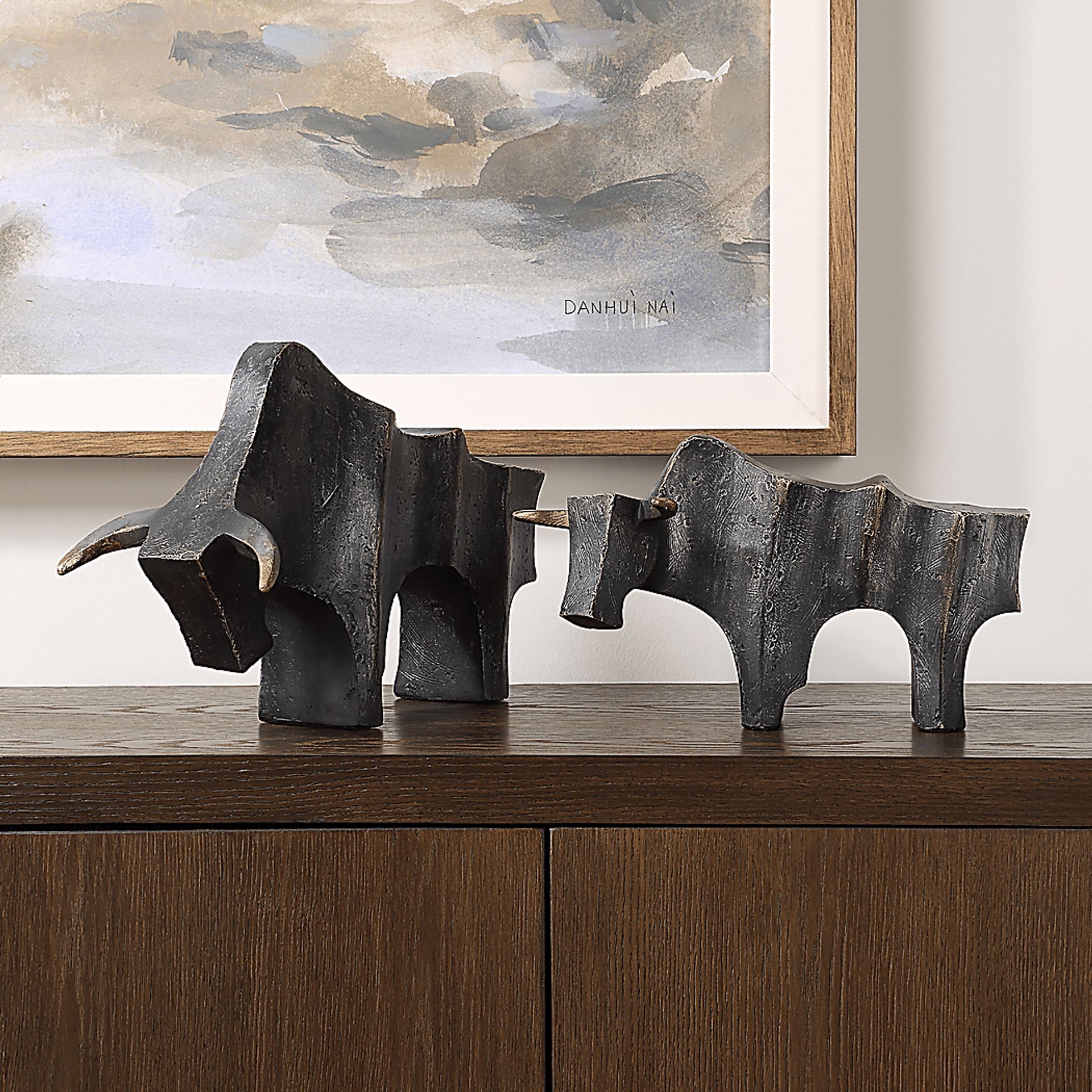 Tishi Bronze Sculpture, Set of 2 - Image 2