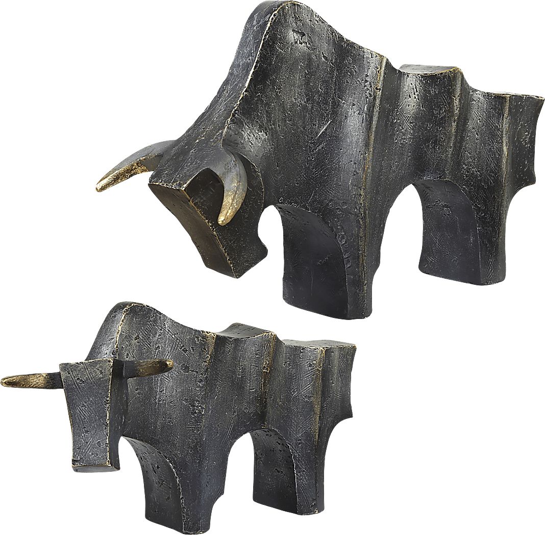 Tishi Bronze Sculpture, Set of 2