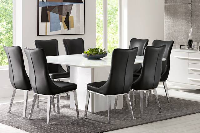Tobian White 5 Pc Dining Room With Burrette Side Chairs - Thumbnail - Image 1