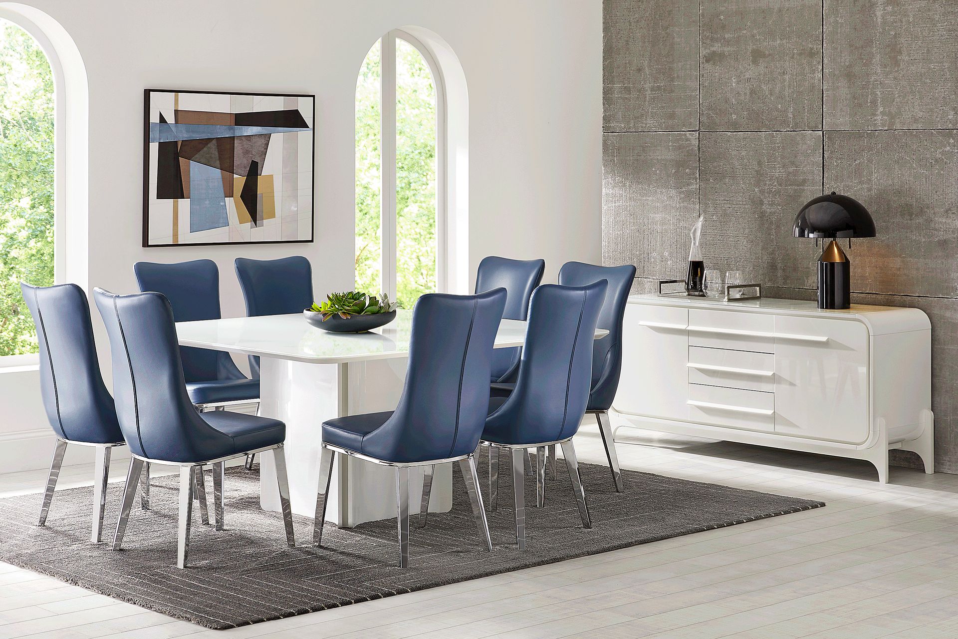 Tobian White 5 Pc Dining Room With Burrette Side Chairs - Image 1