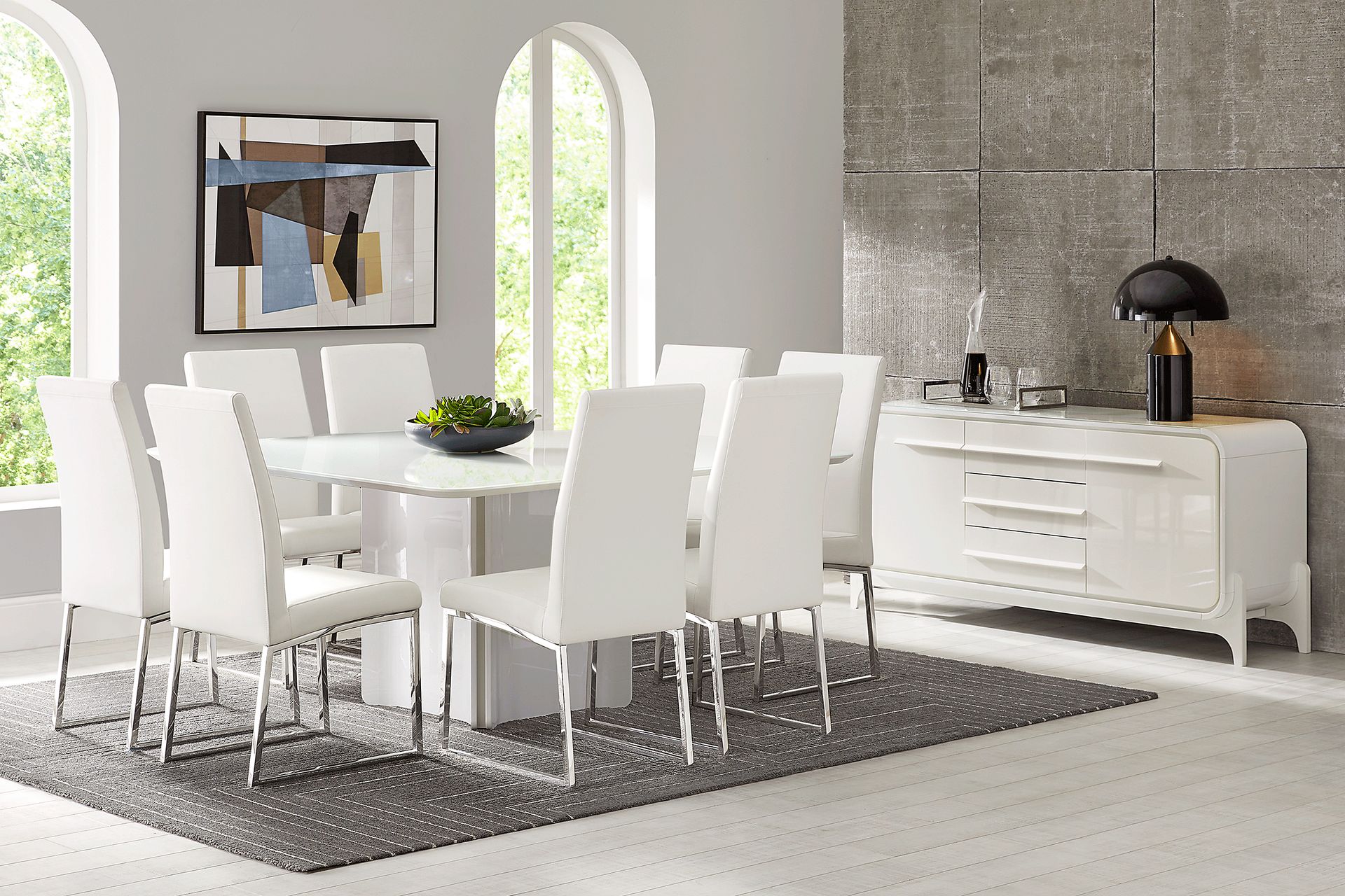 Tobian White 5 Pc Dining Room with Jules Side Chairs - Image 1