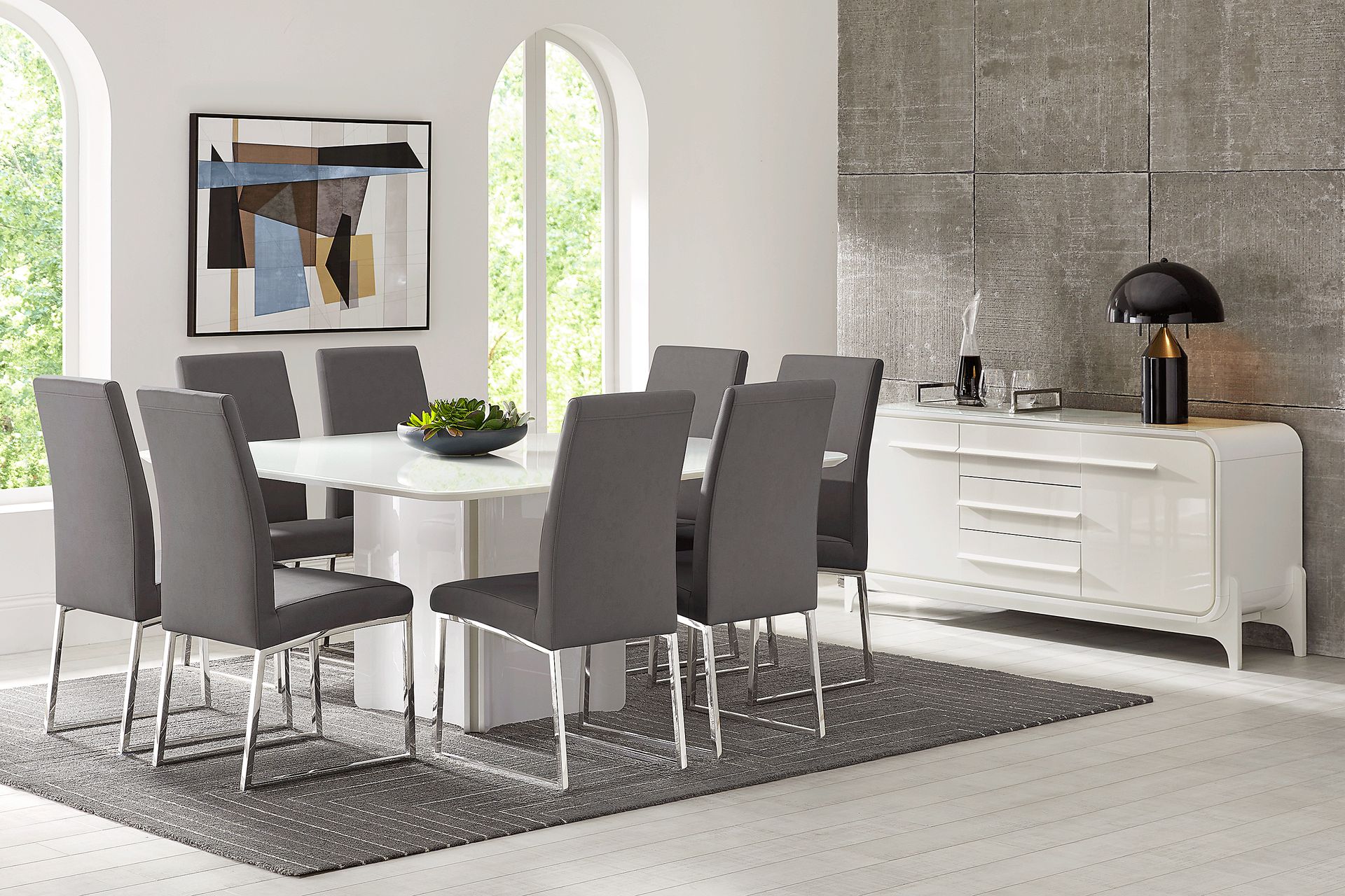 Tobian White 5 Pc Dining Room with Jules Side Chairs - Image 1