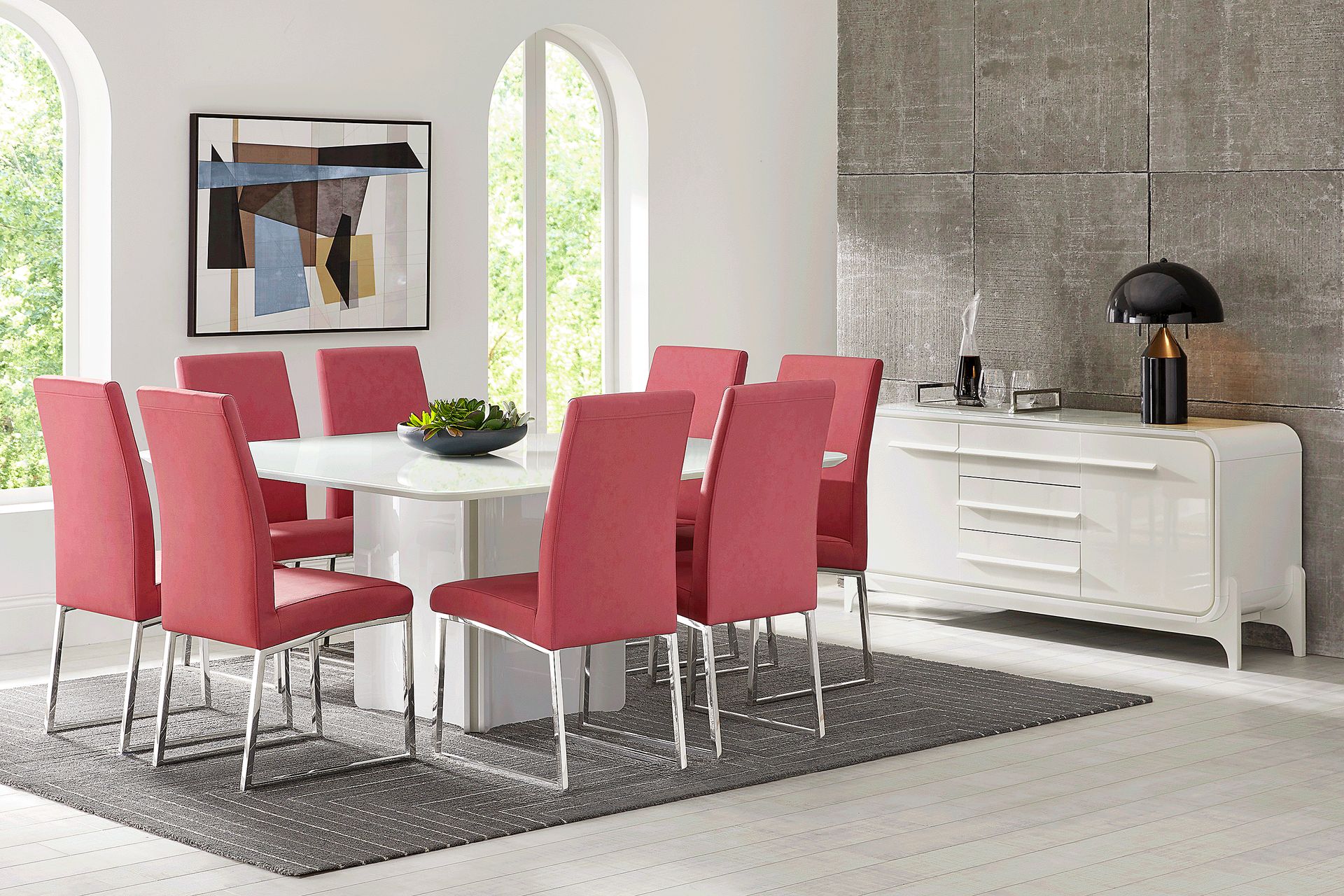 Tobian White 5 Pc Dining Room with Jules Side Chairs - Image 1