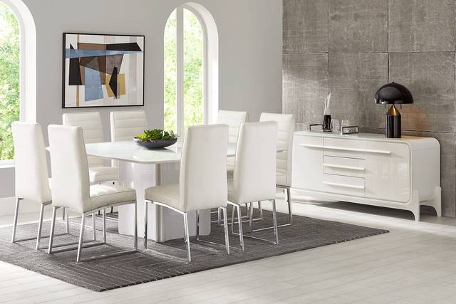 Tobian White 5 Pc Dining Room with Linton Park Side Chairs - Thumbnail - Image 1