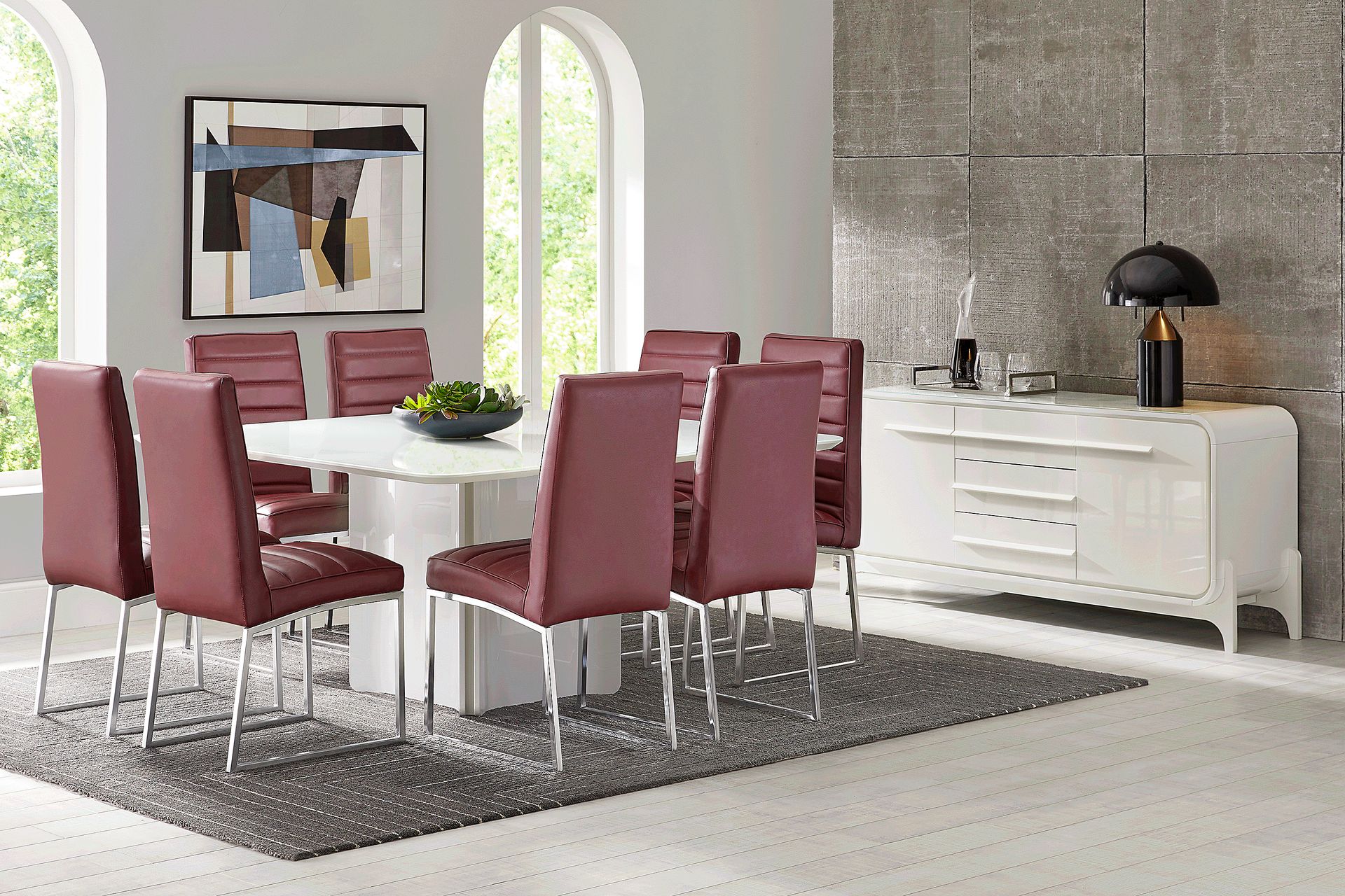 Tobian White 5 Pc Dining Room with Linton Park Side Chairs - Image 1