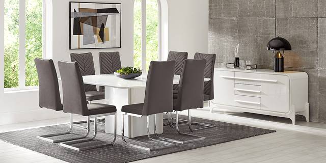 Tobian White Square Dining Table - Thumbnail - Image 2