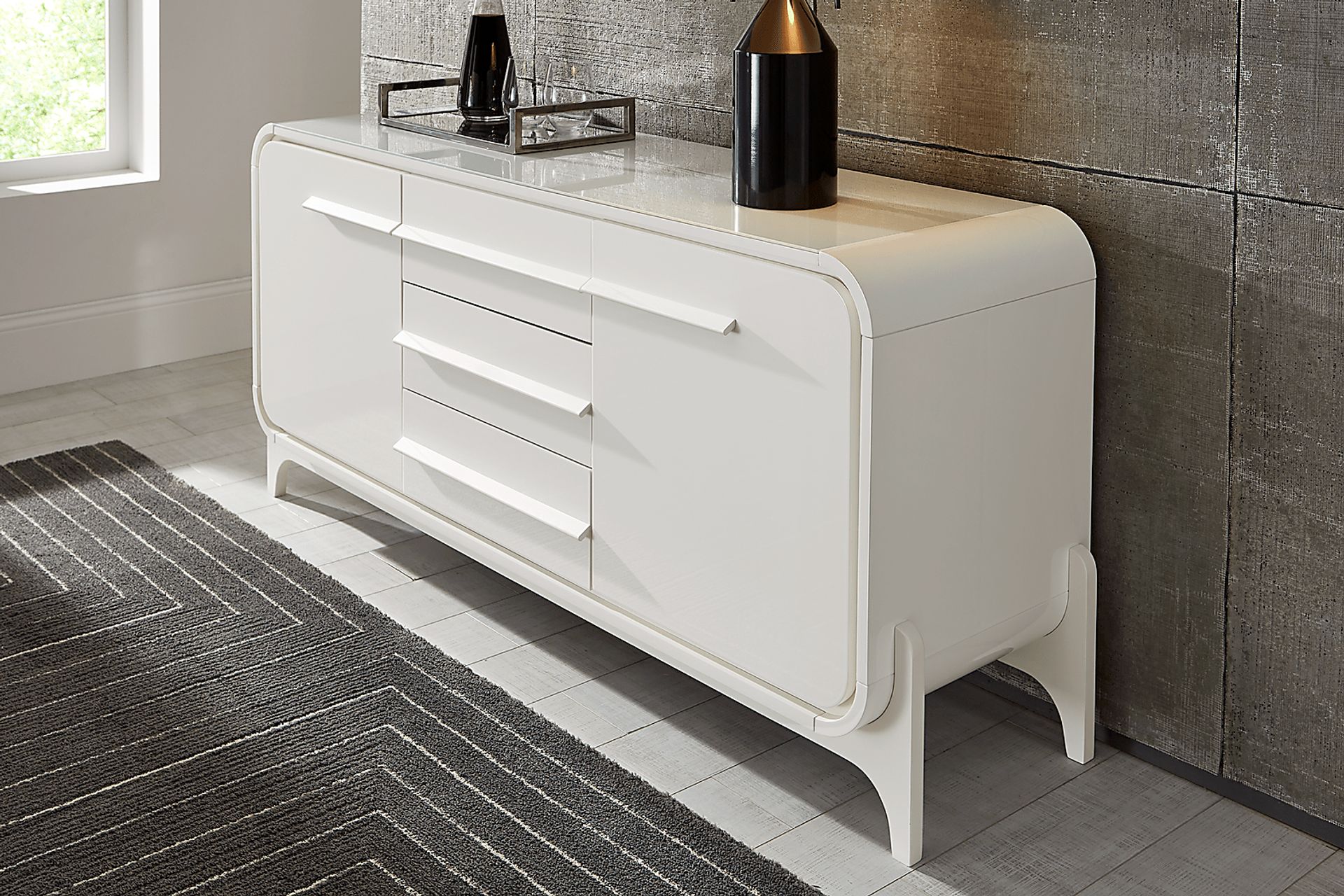 Tobian White Buffet Server - Image 4
