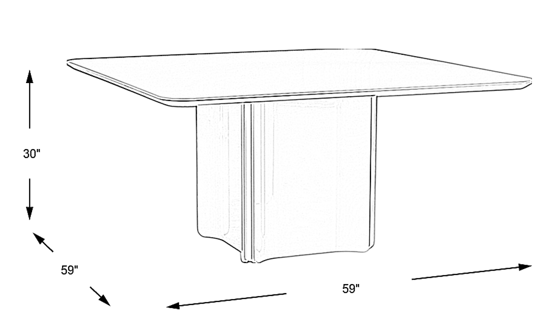 Tobian White Square Dining Table