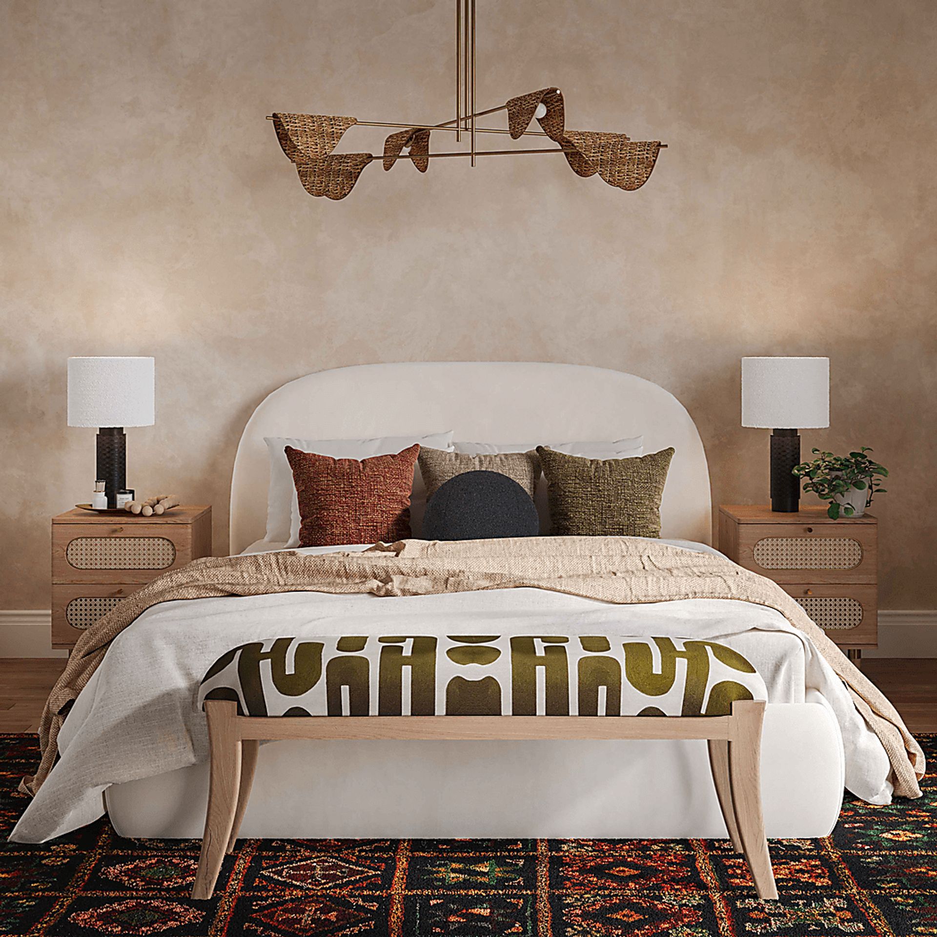 Tobiano Green and White Accent Bench - Image 2