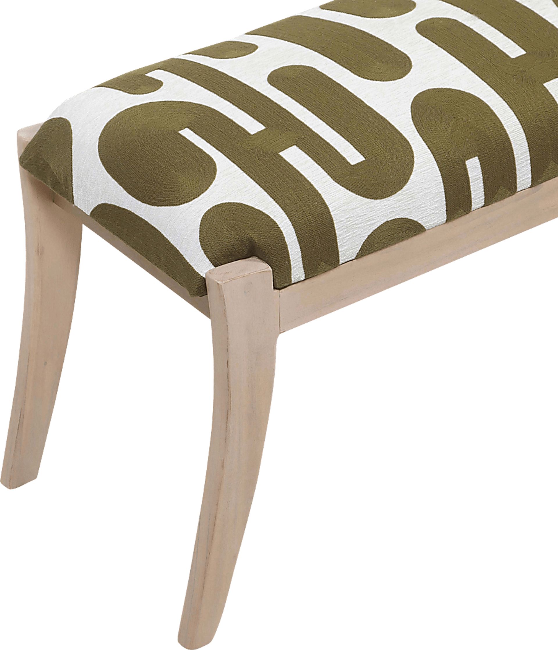 Tobiano Green and White Accent Bench - Image 5