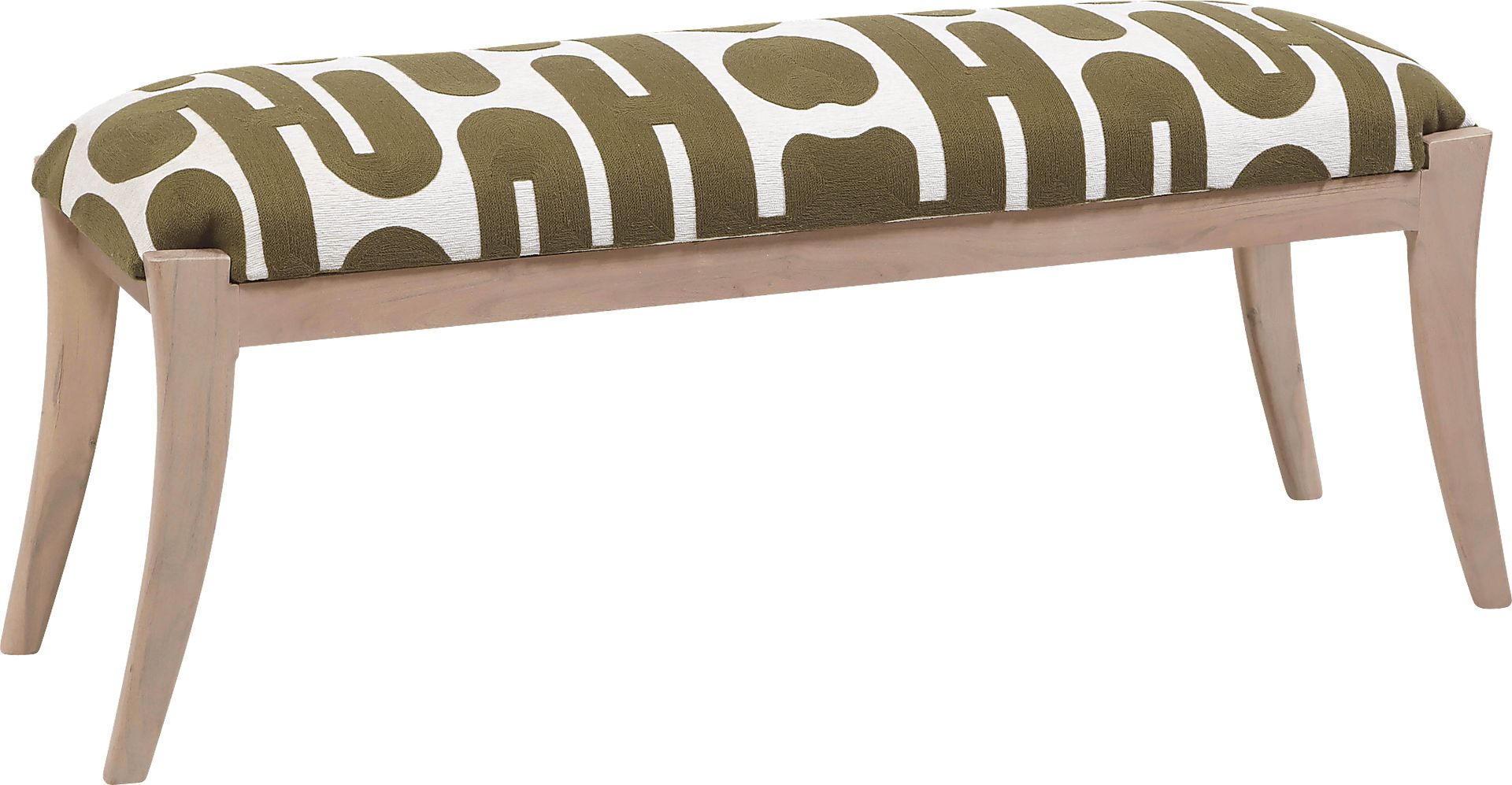 Tobiano Green and White Accent Bench - Image 1