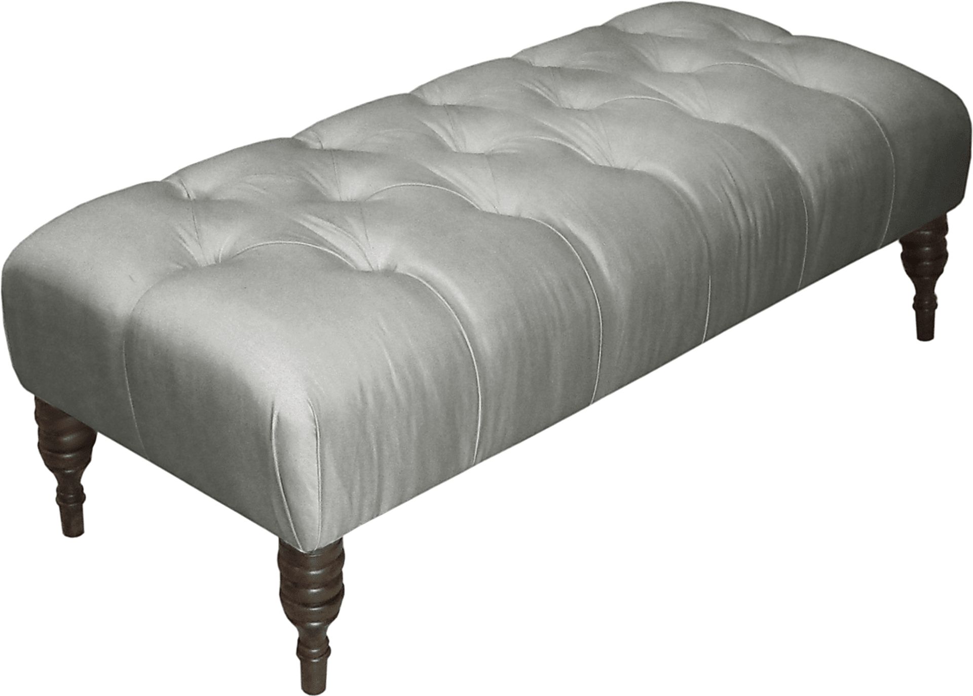 Tocarra Silver Tufted Bench - Image 1
