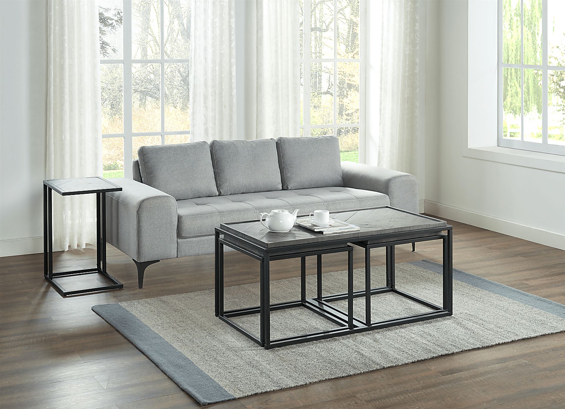 Toiya Gray Cocktail Table, Set of 3 - Image 11