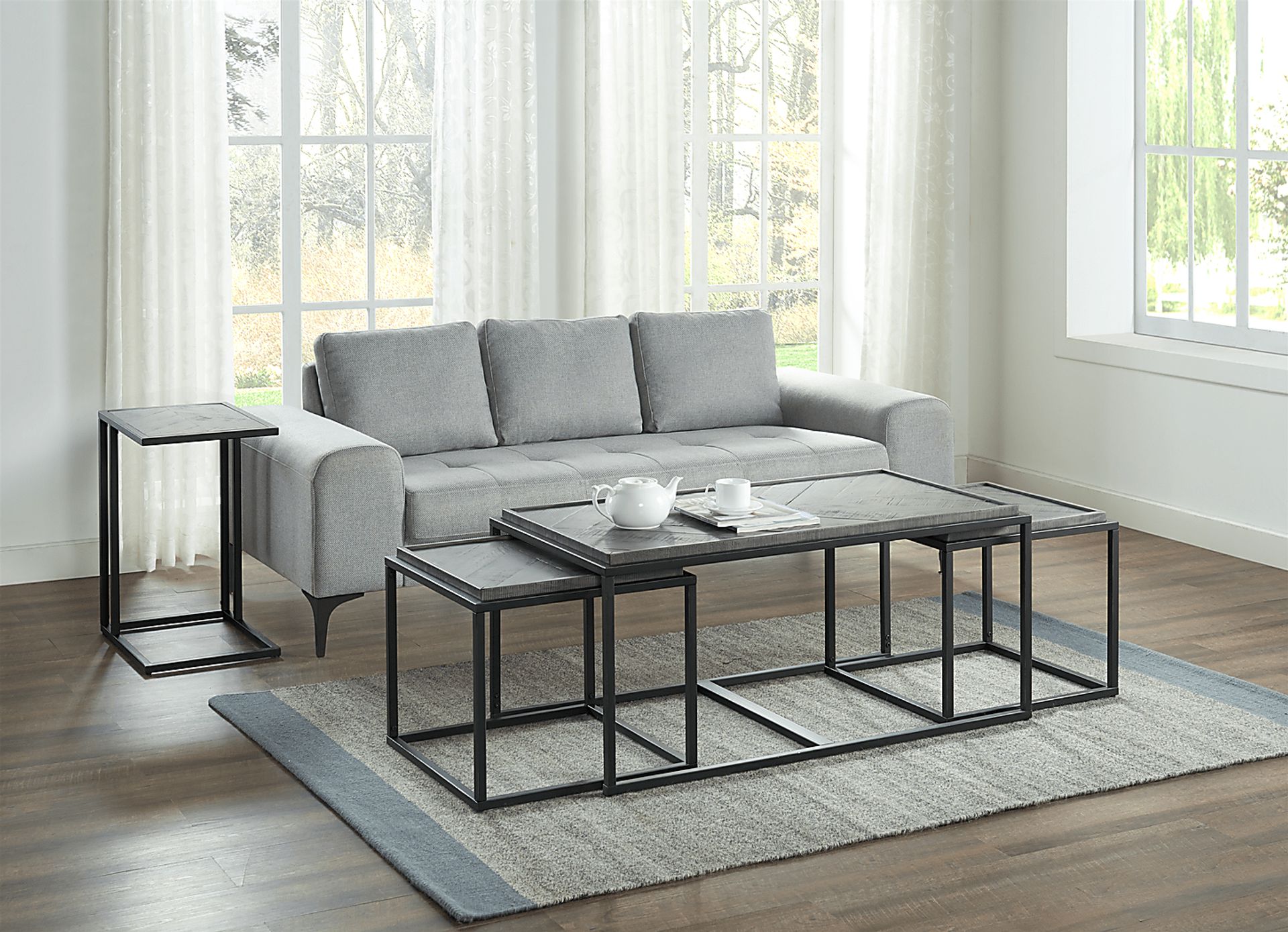 Toiya Gray Cocktail Table, Set of 3 - Image 10