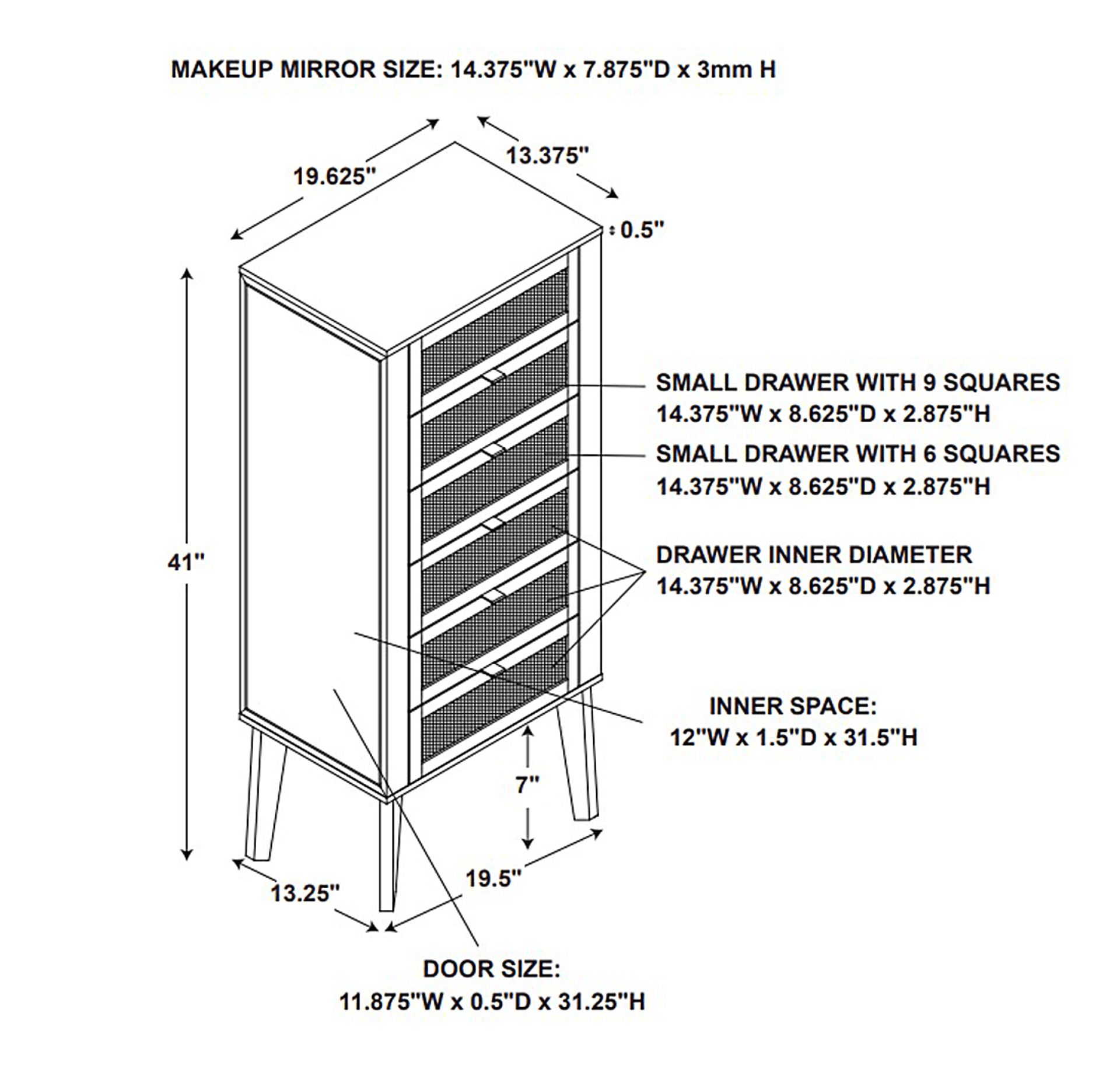 Tokedu Natural Jewelry Armoire - Image 7