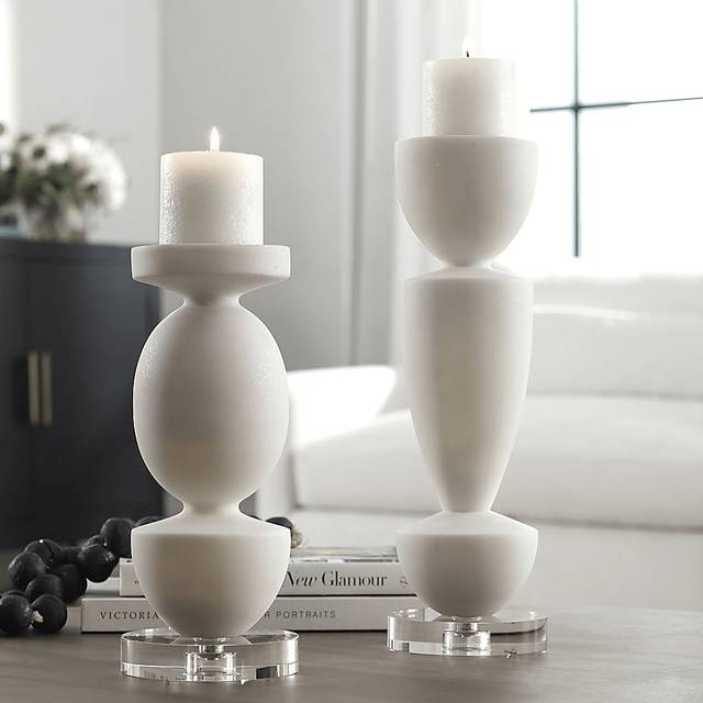 Toland White Candle Holder, Set of 2 - Thumbnail - Image 3