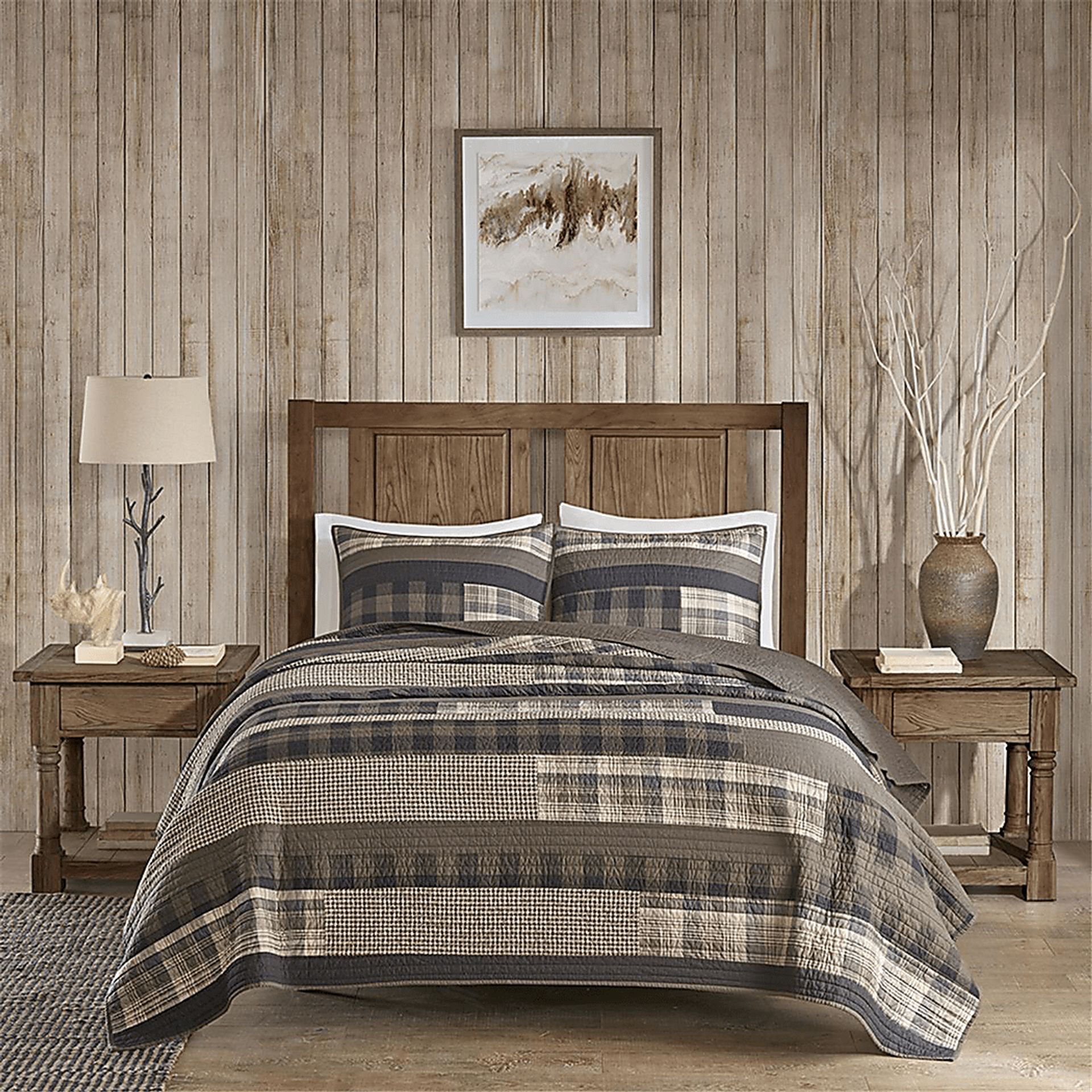 Tolani Taupe 3 Pc King Quilt Set - Image 1