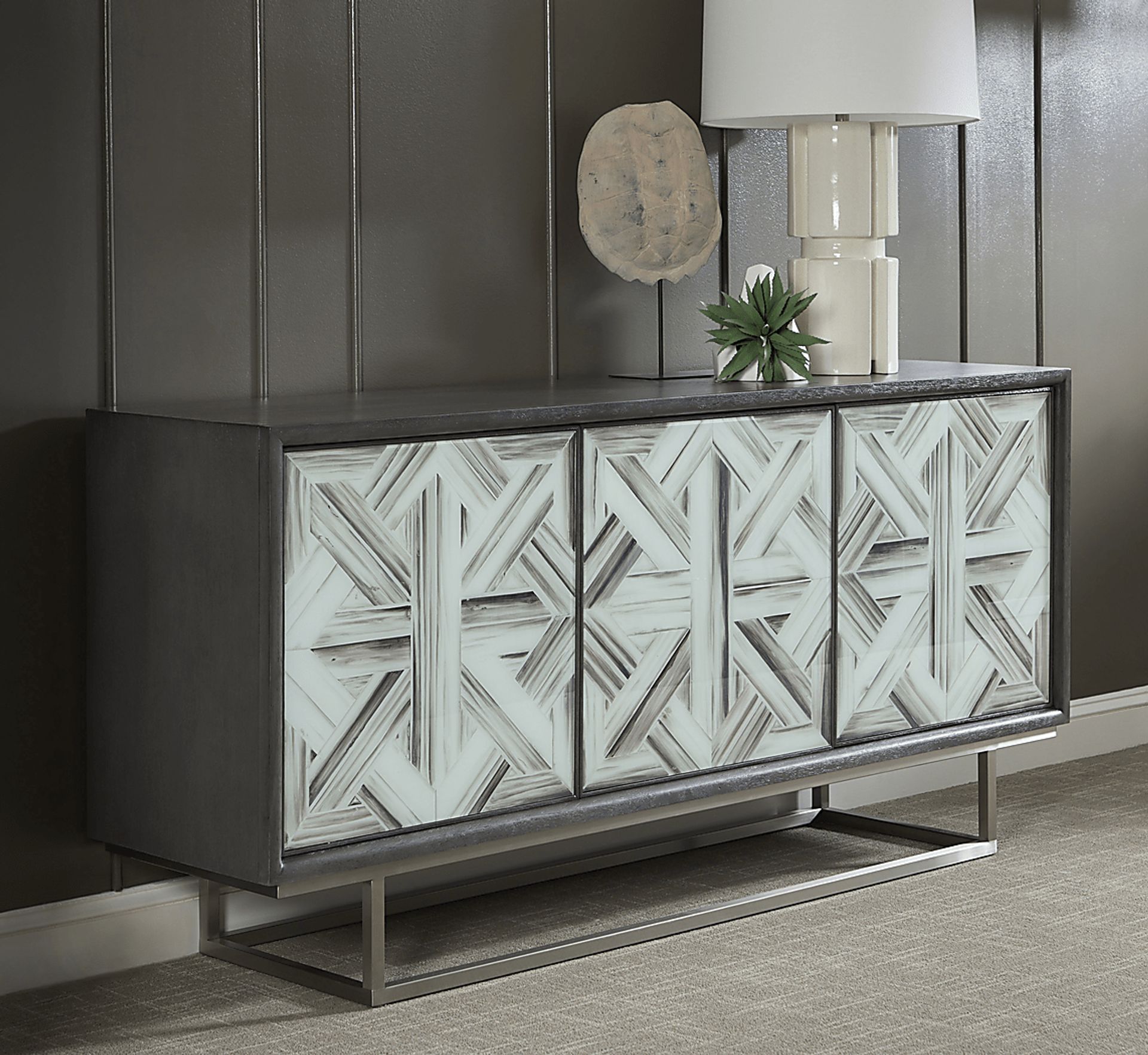 Toledanno Gray Credenza - Image 2