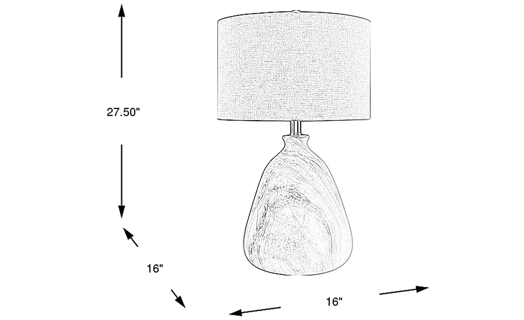 Toledo Circle Gray Lamp