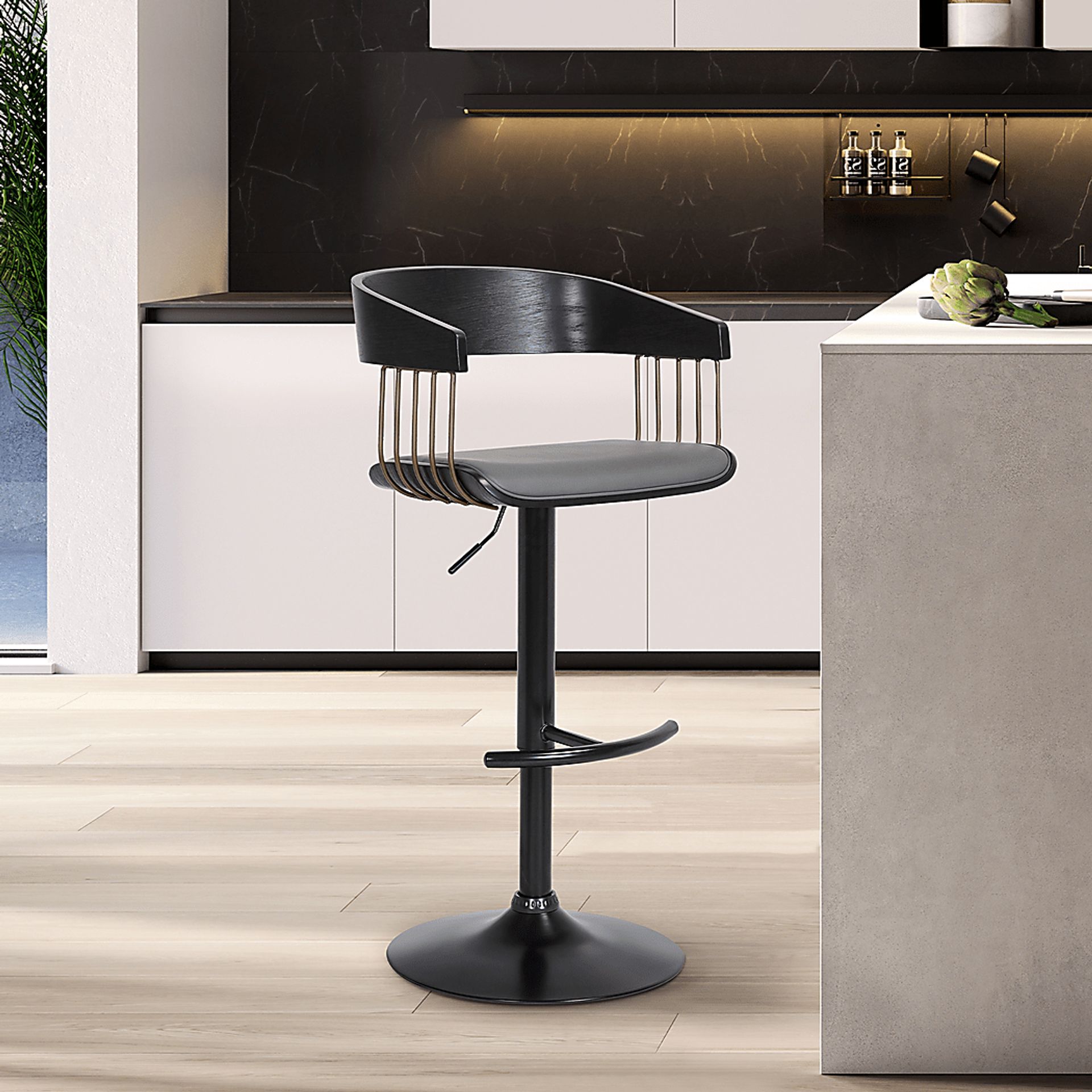 Tolleche Gray Adjustable Barstool - Image 2