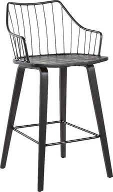 Tollefs Black Counter Height Stool