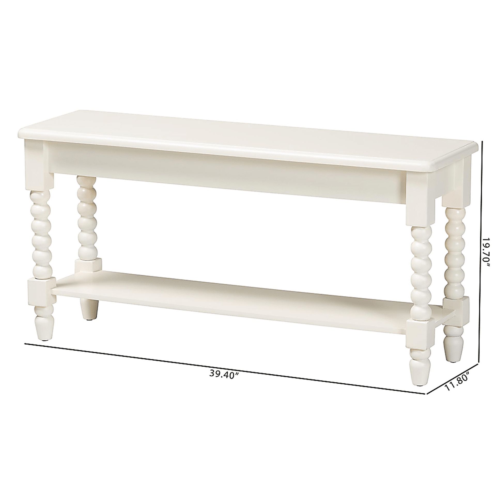 Toluru White Accent Bench - Image 6