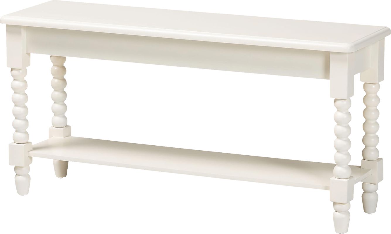 Toluru White Accent Bench
