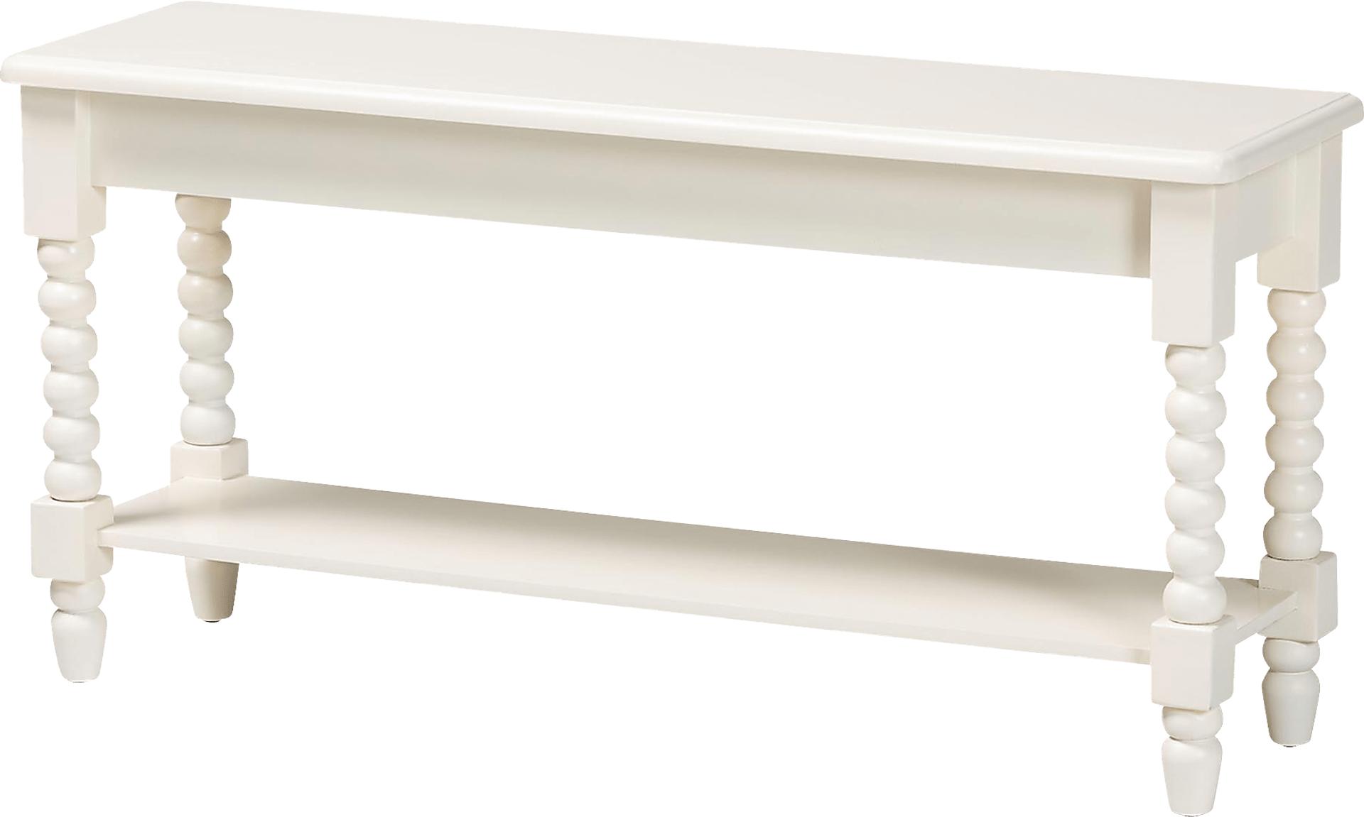 Toluru White Accent Bench