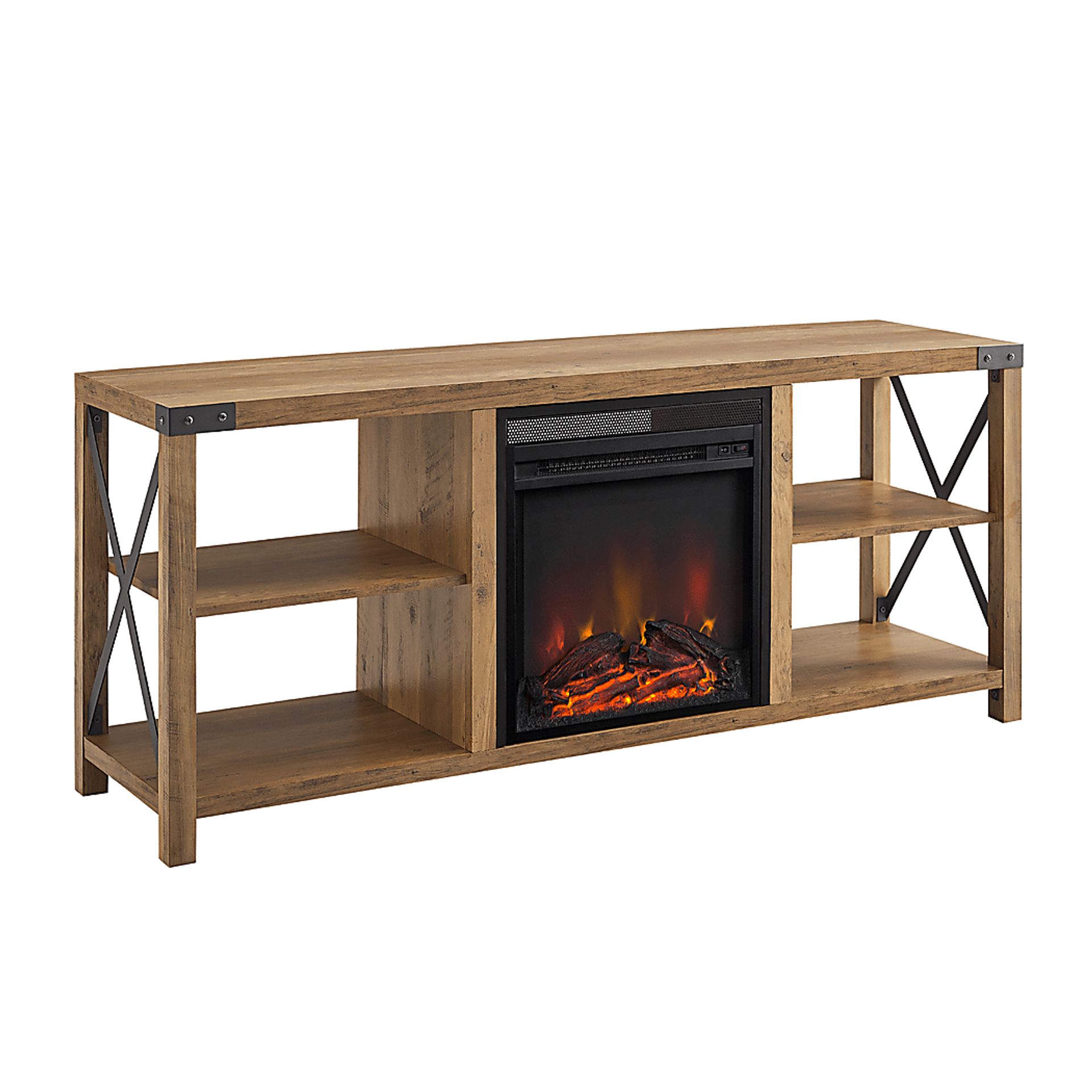 Tomanet Brown 60 in. Console With Electric Fireplace - Image 1