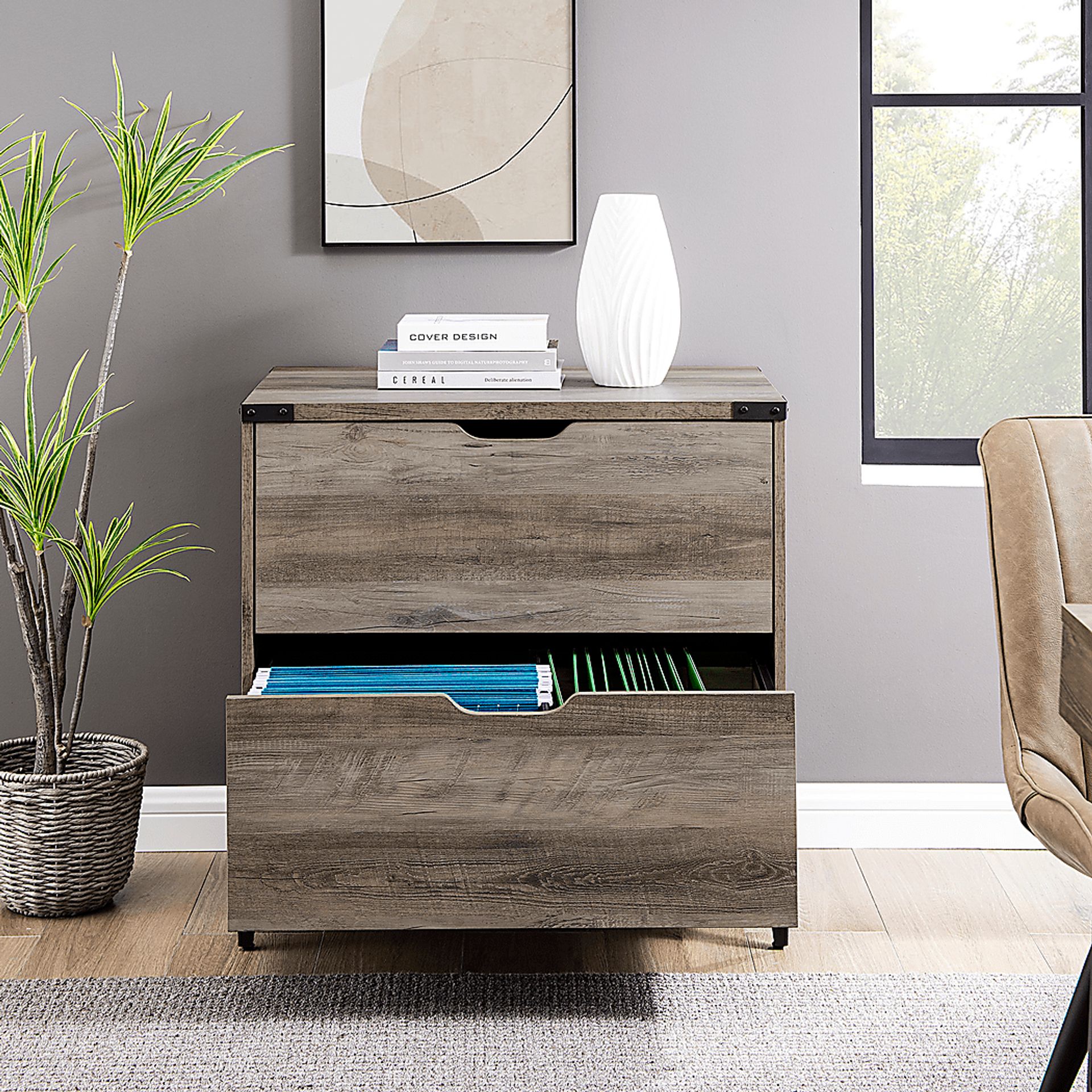 Tomasse Gray Filing Cabinet - Image 3