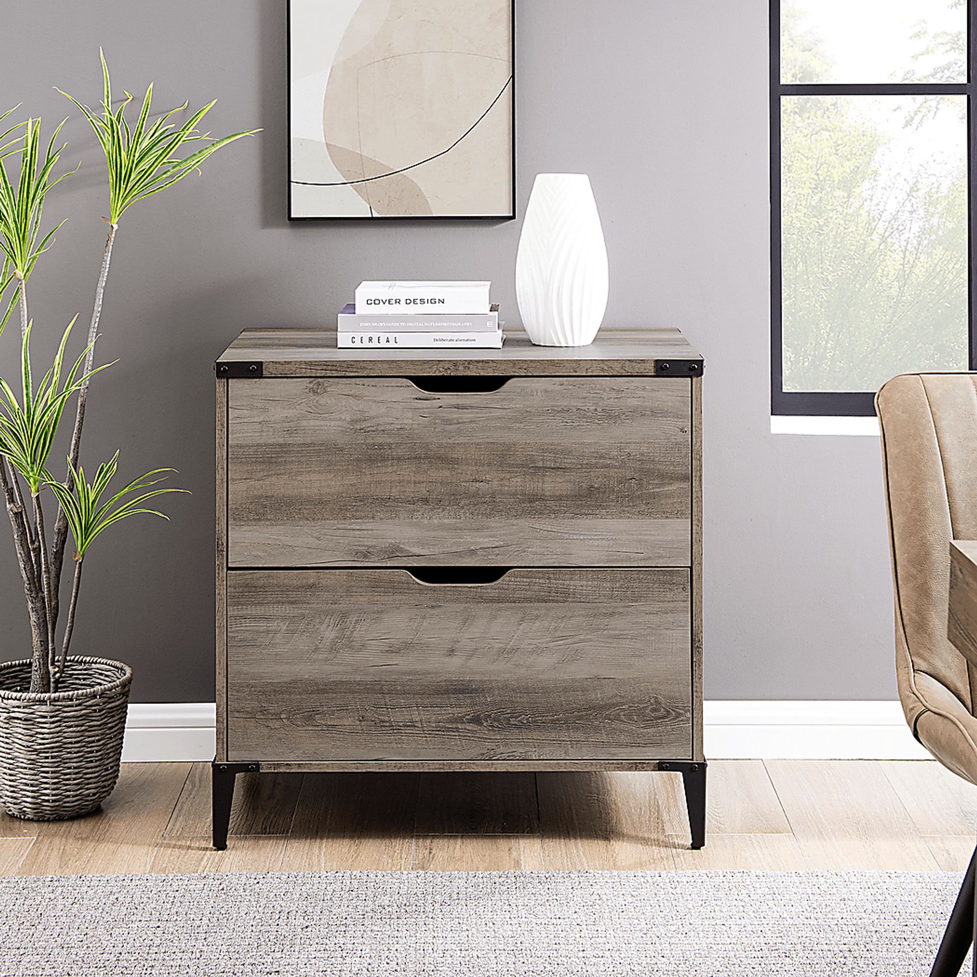 Tomasse Gray Filing Cabinet - Image 4