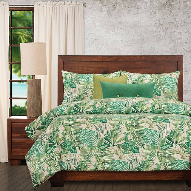 Tonedale Green 6pc Queen Duvet Cover Set - Thumbnail - Image 1