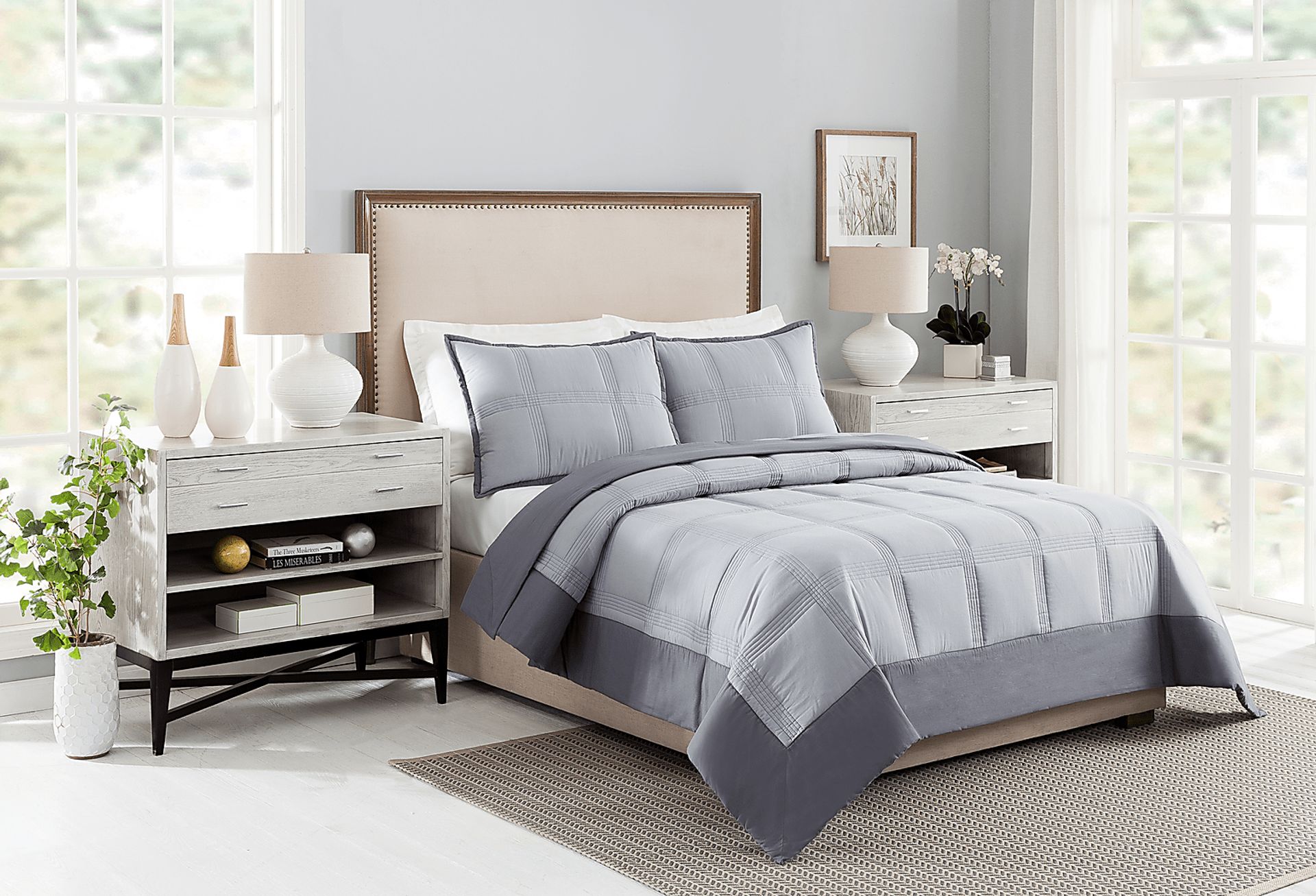 Tonyawood Gray Full/Queen 3 Pc Quilt Set - Image 2