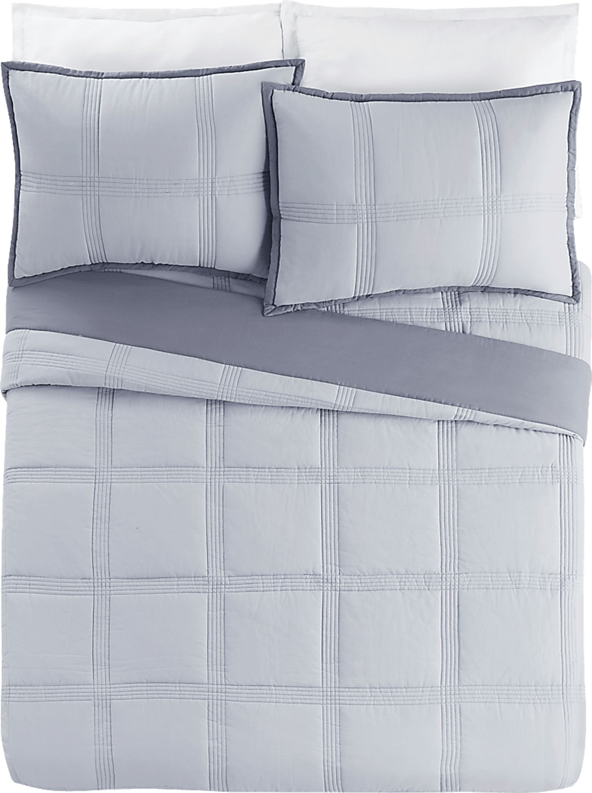 Tonyawood Gray Full/Queen 3 Pc Quilt Set - Image 1