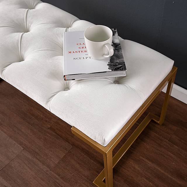 Tonylee White Accent Bench - Thumbnail - Image 4