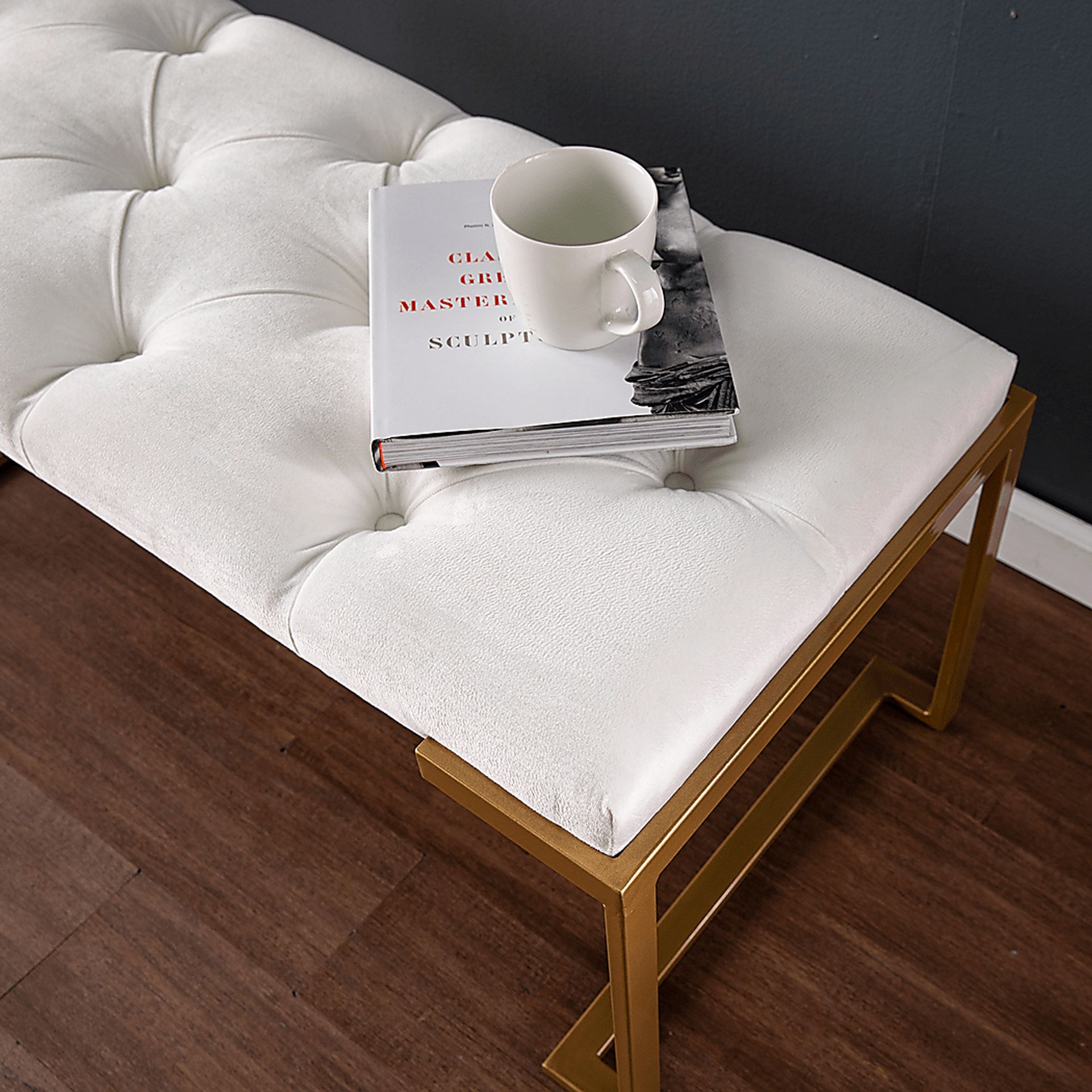 Tonylee White Accent Bench - Image 4