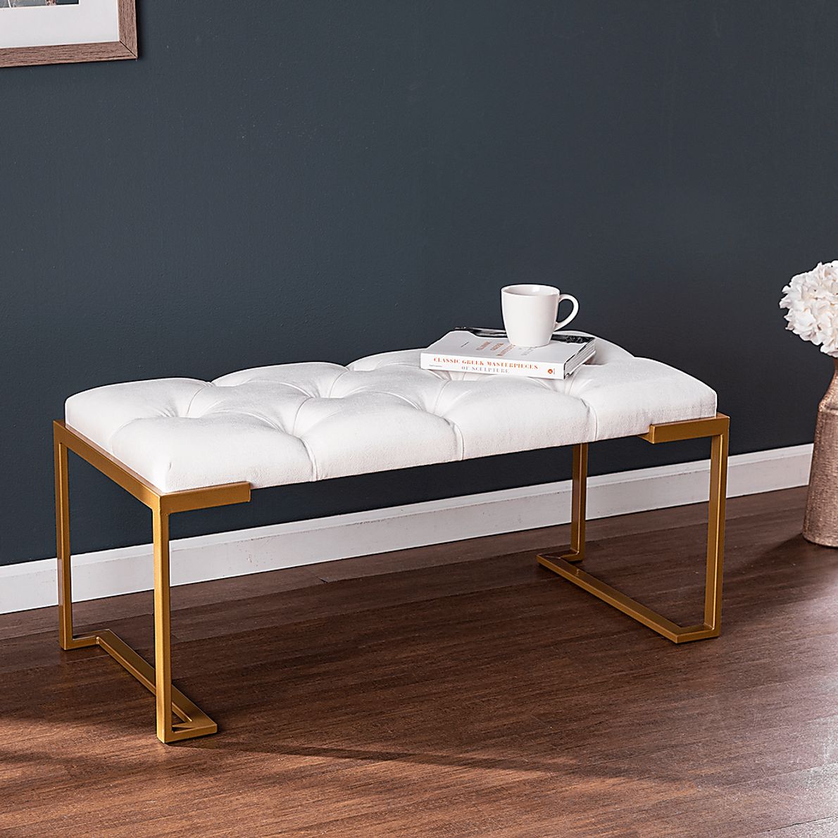 Tonylee White Accent Bench