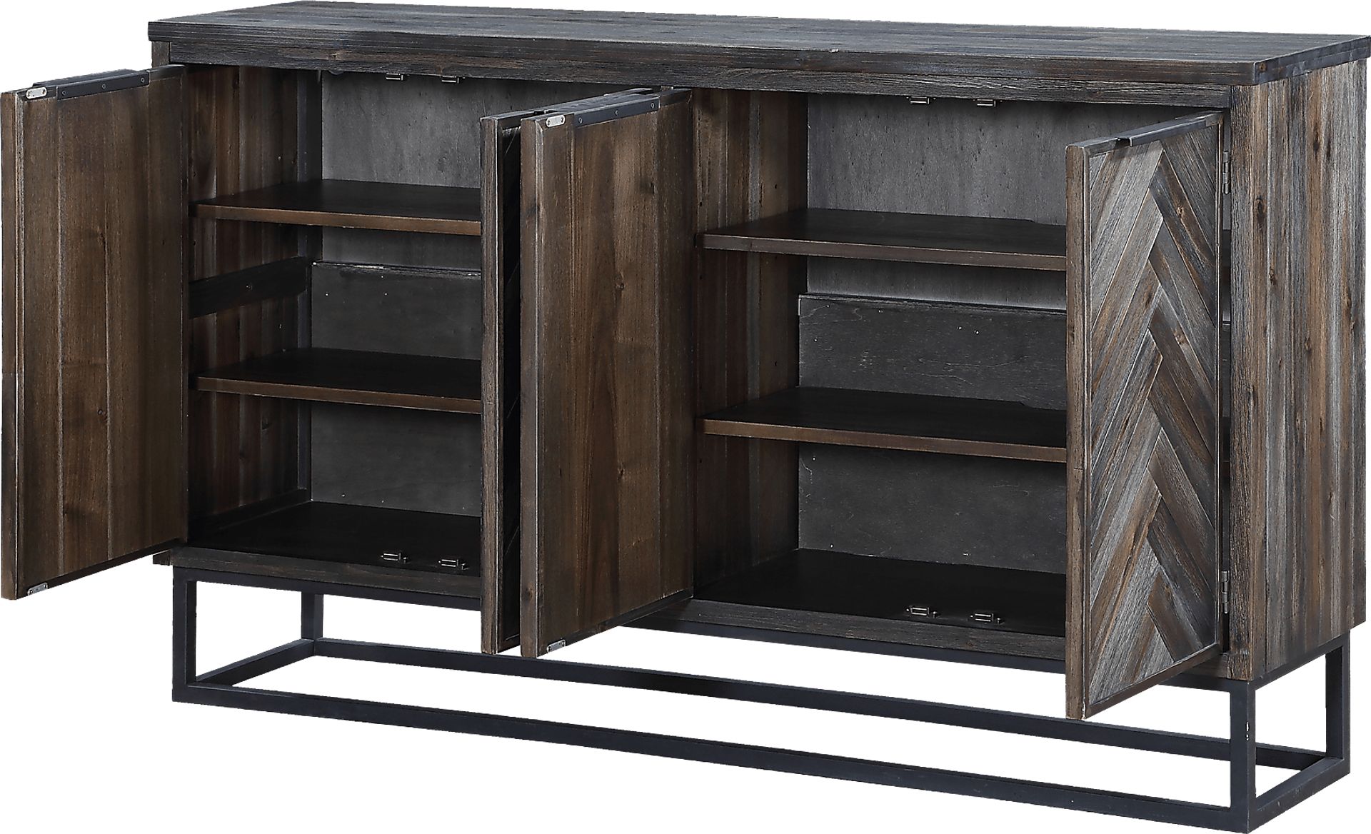 Torbay Brown Four Door Credenza - Image 3