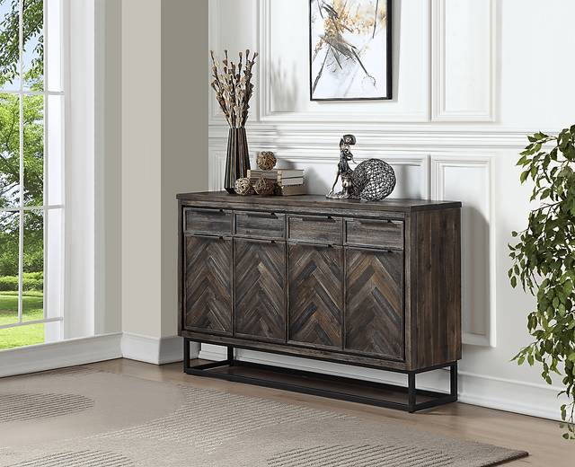Torbay Gray 4 Door 4 Drawer Credenza - Thumbnail - Image 4