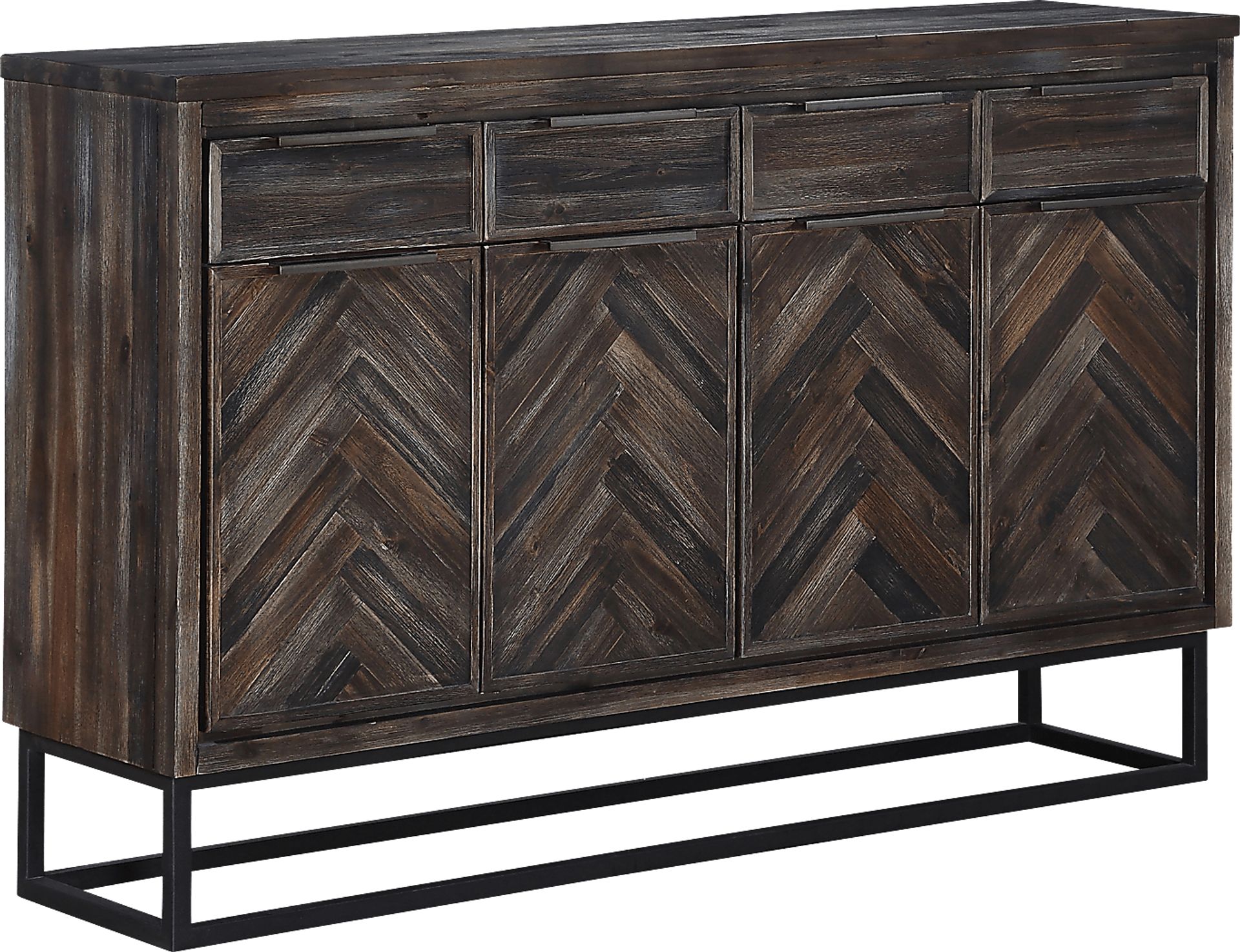 Torbay Gray 4 Door 4 Drawer Credenza - Image 1