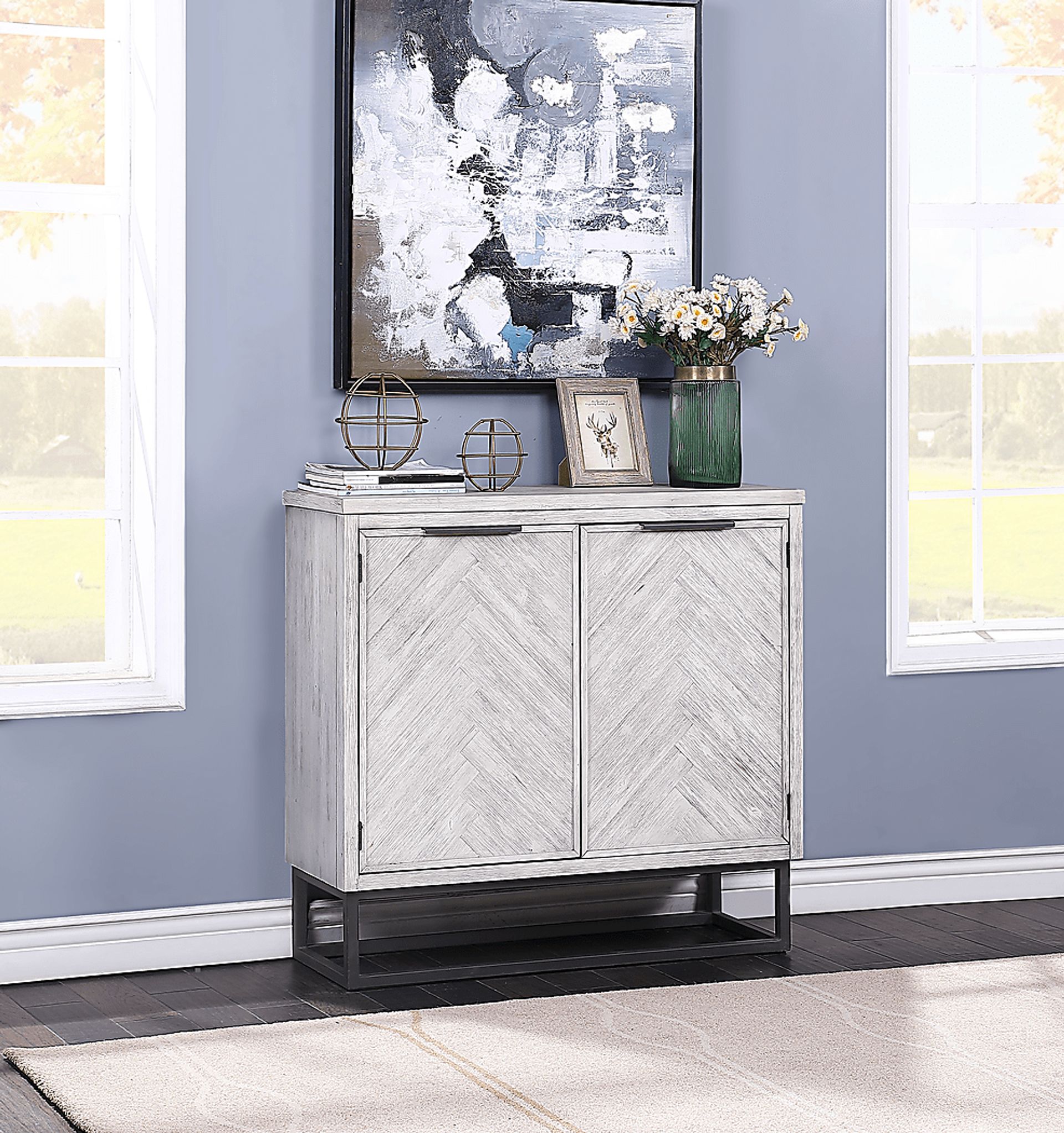 Torbay White Two Door Accent Cabinet - Image 3