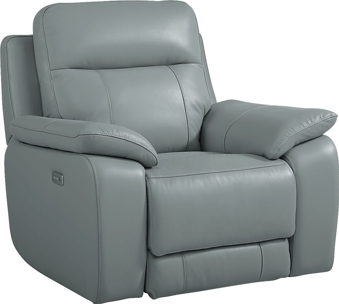 Torini Blue Leather Power Recliner Rooms To Go