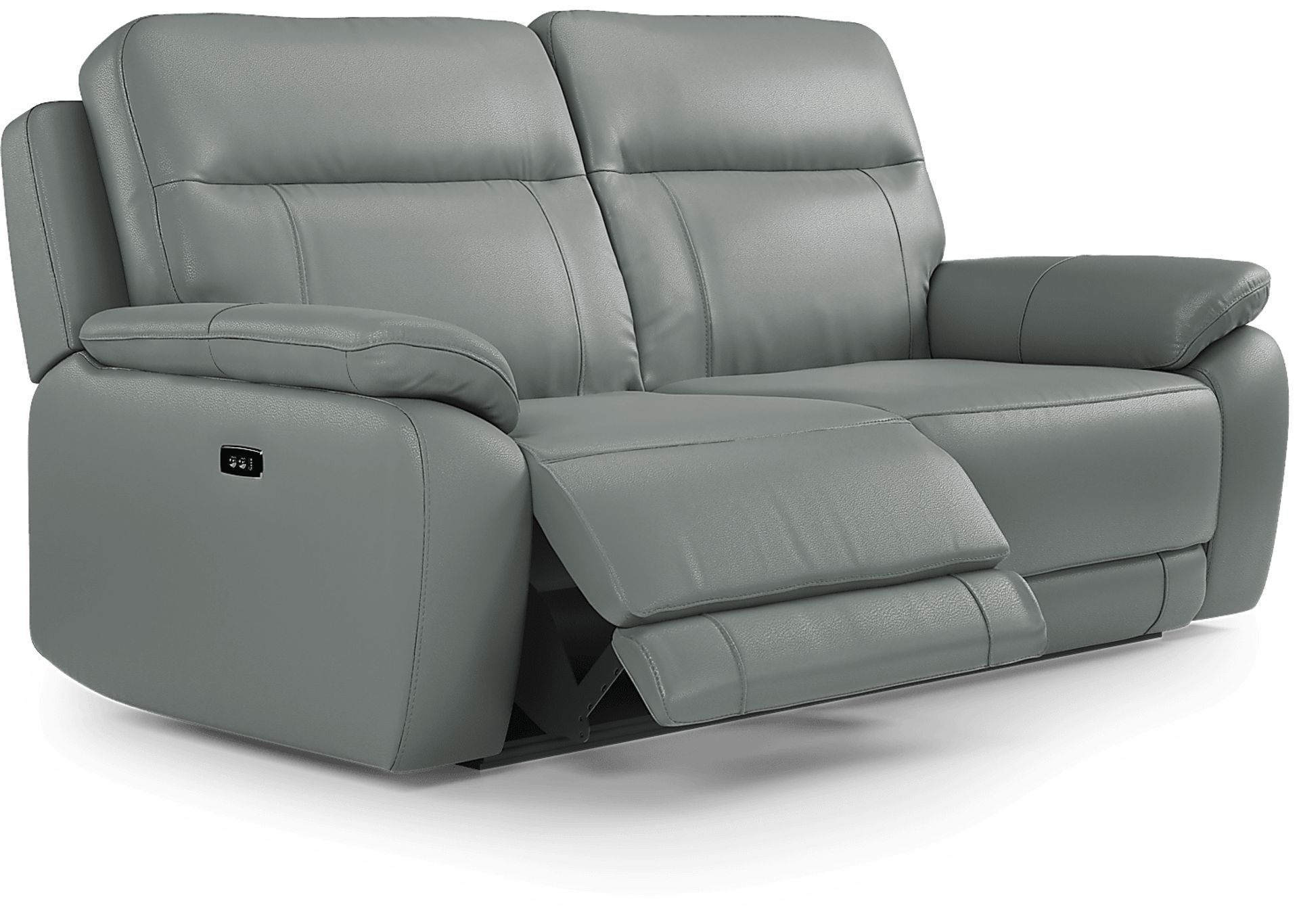 Torini Blue Leather 3 Pc Power Reclining Living Room - Image 4