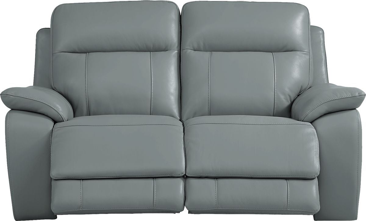 Torini 2 Pc Blue Leather NonPower Reclining Living Room Set With